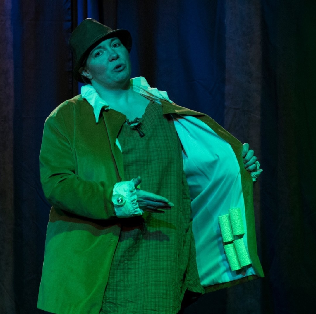 What in the name of Dame Dolly's enormous pantaloons is that in Trevor's pocket?
Answers in the comments!
Here we have the incredibly talented Nikki Lund playing a wheelin' dealin' stealin'? street trader.
Nikki is also part of our Costume dept and we can't wait to see her again!
#tripplethreat #performer #costume #wardrobe #pantocostume #seamstress #multitalent #pantomime #upstage #upstaged #upstagetheatre #communitytheatre #feelingfestive #theatrefamily