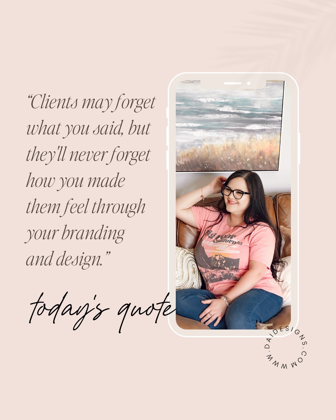 At DaiDesigns, we believe that design isn't just about aesthetics; it's about creating unforgettable experiences.
Your brand isn't just a logo; it's the essence of your business. Our mission is to help you make it unforgettable.
✨ Immerse your clients in a visual journey that resonates with them on a deeper level.
✨ Craft a brand that exudes authenticity and professionalism.
✨ Get your website not just seen but remembered.
We understand that your brand is your story, and we're here to help you tell it.
Ready to explore the power of purpose-filled design? Visit our website now (link in bio) and schedule a FREE Clarity Session.
🗓️ Let's discuss your vision, and together, we'll create a design that truly reflects your essence.
Your brand deserves to shine. 🌟
#DesignMatters #WebDesign #BrandStrategy #Wellness #Photographers #Coaches #ClaritySession #branding #doulas #photography #graphicdesigner #branddesigner #webdesigner