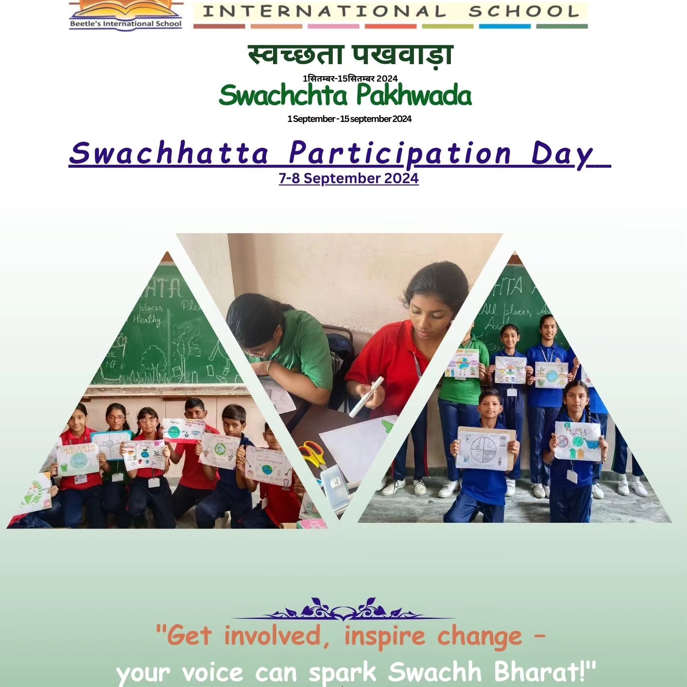 "πΏβ¨ Celebrating Swachhata Participation Day under the inspiring initiative of #SwachhataPakhwada!
Our talented students showcased their creativity and commitment through essay writing, paintings, slogan writing, and engaging discussions on the importance of cleanliness. π§Ήπ‘ From powerful slogans to thought-provoking writings on 'Why Swachhata is Necessary,' every event reflected our shared vision for a cleaner, greener future. ππ Together, we take small steps toward big change! #jaipurschools #CBSE #CleanIndia #SwachhBharat #SwachhataAwareness #StudentVoices #CleanAndGreen #SustainableFuture #cleanindiagreenindia
