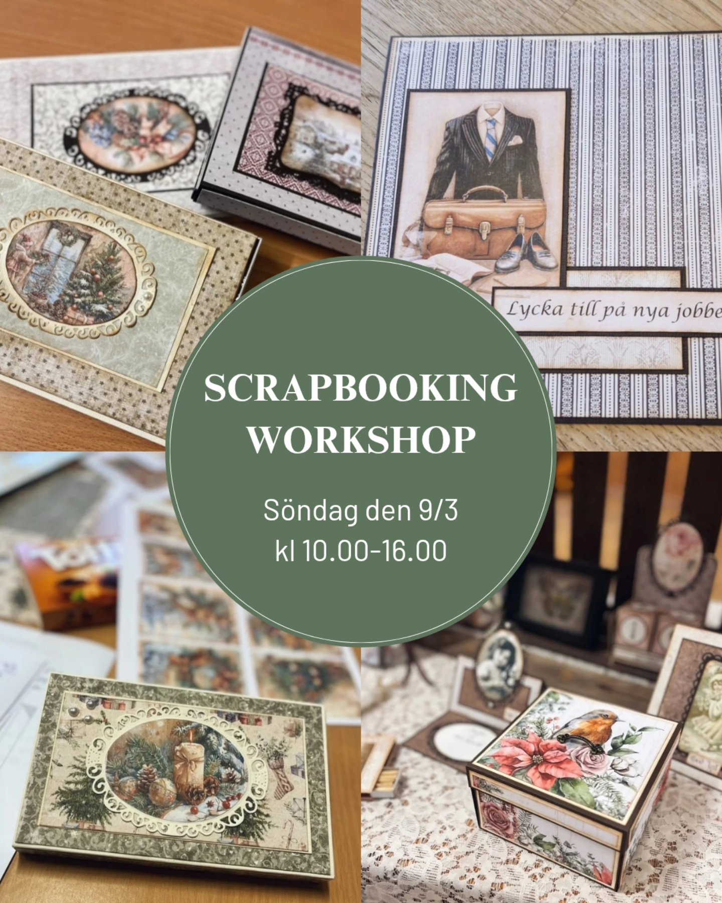 SCRAPBOOKING WORKSHOP đâïžâïž
Söndag den 9 mars kan Du komma hit pĂ„ en workshop i Scrapbooking. Annika Larsson och Elisabeth Persson kommer hit och berĂ€ttar, guidar och lĂ€r ut allt du behöver veta för att sjĂ€lv kunna skapa vackra kort till vĂ„rens och sommarens alla firanden âïž
Det blir en trevlig heldag med lunch, skapande, hembakt fika och massor med inspiration! LĂ€s mer och boka din plats via lĂ€nken i vĂ„r profil đ«¶đŒ
.
.
.
#vassbologiochevent #vassbovandrarhem #scrapbooking #workshopvassbo #skapandepÄvassbo #stfturist #visitdalarna #scrapbookideas #skaparglÀdje #kurspÄvassbo