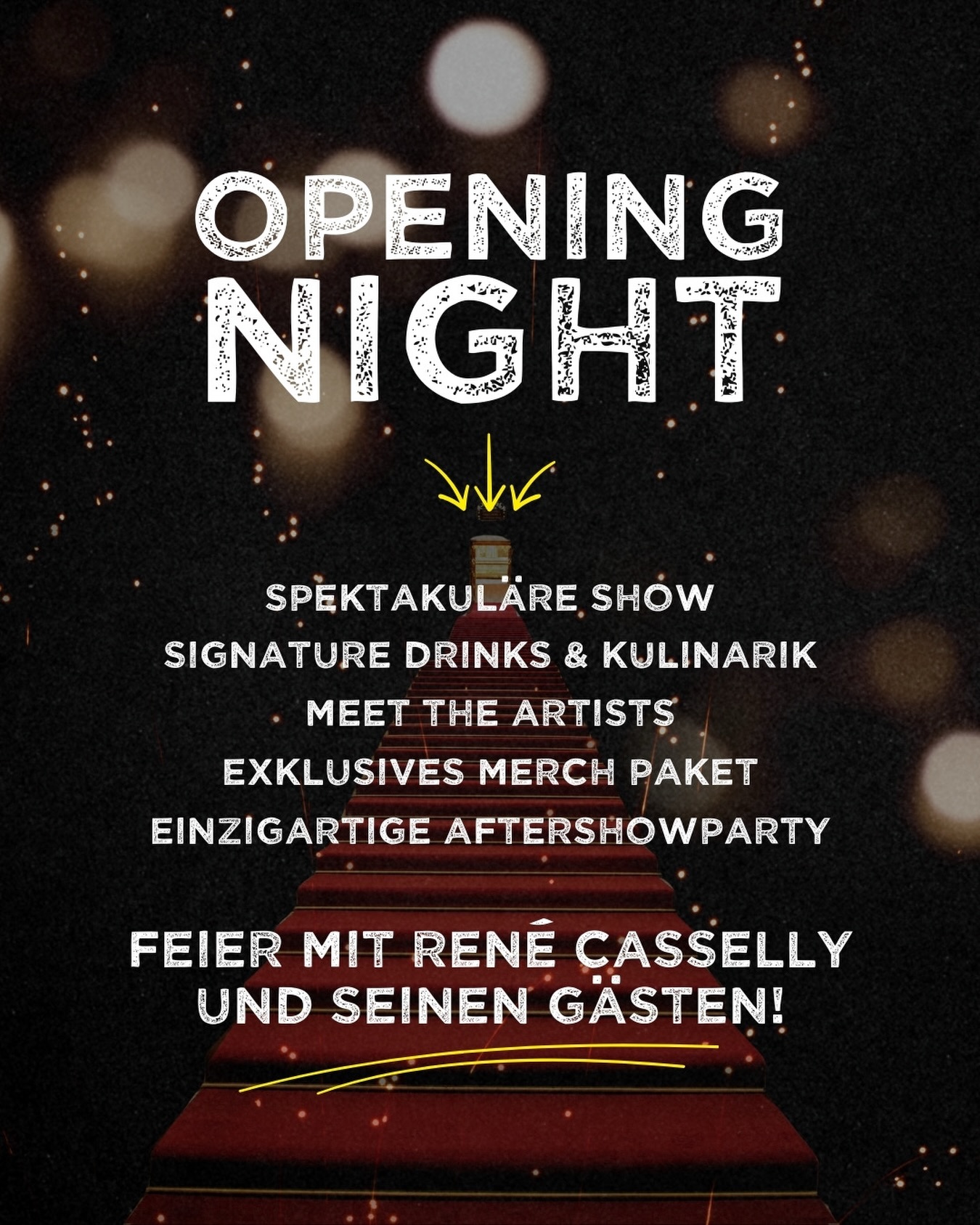 Seid bereit für das Spektakel des Jahres! 🎪🔥
Am 10. Dezember feiern wir die exklusive Opening Night von FlicFlac by René Casselly – und ihr könnt dabei sein!
Was euch erwartet:
🎪 Spektakuläre Show-Premiere der Extraklasse
🍸 Signature Drinks & Kulinarik auf höchstem Niveau
🤝 Meet & Greet mit unseren Weltklasse-Artist:innen
🎁 Ein exklusives Merch-Paket als Erinnerung
💃 Aftershowparty, um die Nacht gebührend zu feiern
🎟️ SAVE THE DATES:
18. MÄRZ: Pre-Sale für Ticketanmelder (24h früher!)
19. MÄRZ: Offizieller Vorverkaufsstart
🚀 DEIN VORTEIL: Hol dir den Vorsprung! Melde dich jetzt für unseren Ticketmelder an und erhalte Zugang zum Pre-Sale am 18. März – volle 24 Stunden vor allen anderen!
Schnelligkeit zählt, die Plätze sind begrenzt. Link in der Bio! 🔗