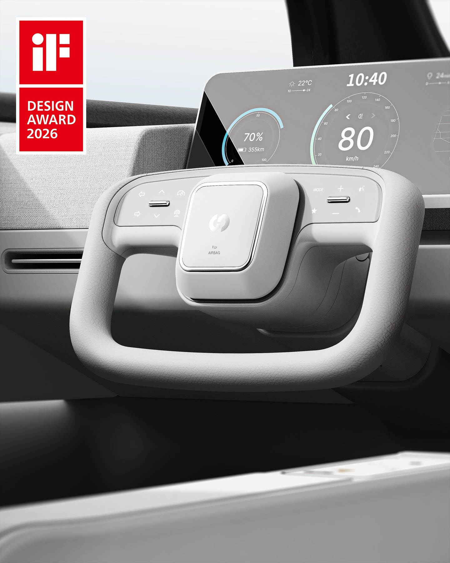 Foldable Steering Wheel for Autonomous Vehicles
- iF DESIGN AWARD 2026 WINNER
Client : DAYOU A-TECH
Year : 2023-2025
Designed by @buyrusdesign_product
폴더블 스티어링 휠 디자인
Foldable Steering Wheel Design
폴더블 스티어링 휠은 자율주행 차량의 공간 활용성을 극대화하는 혁신적인 디자인입니다. 주행 상황 및 자율주행 모드에 따라 유동적으로 형태를 확장하거나 수납하여 실내 공간의 효율을 획기적으로 높입니다. 특히 요크(Yoke) 스타일을 적용한 무드와 정교한 폴딩 구조, 감성적인 CMF(Color, Material, Finish) 요소를 결합하여, 미래 모빌리티 환경에 최적화된 직관적인 사용성과 시각적 완성도를 동시에 구현한 컨셉 디자인입니다.
The foldable steering wheel is an innovative interface design that maximizes the spatial efficiency of autonomous vehicles. It drastically enhances interior space utilization by fluidly expanding or stowing its form based on driving conditions and autonomous modes.
This concept design seamlessly achieves both intuitive usability and visual excellence optimized for future mobility. It integrates a sleek yoke-style aesthetic with a sophisticated folding mechanism and emotional CMF (Color, Material, Finish) elements, defining a new standard for the next-generation driving experience.
#ifdesign #ifdesignaward2026 #steeringwheel #carinteriordesign #buyrusdesign #automobile #productdesign #industrialdesign #designstudio #designagency