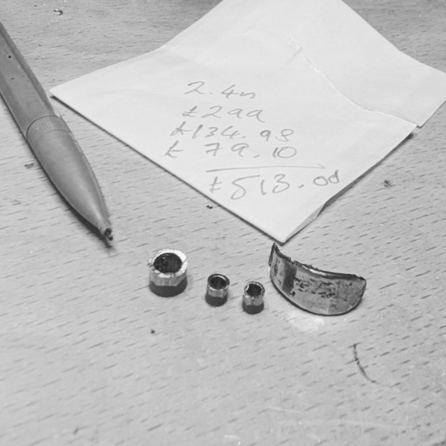 The price of 18 Caret Gold in 2026 π¨.
This little collection here has cost me (as a trader) a whopping Β£513!!! And that's a long way off being a full ring!
My advice to customers still wanting gold for special jewellery, wedding bands and engagement rings, that don't have the funds.... use any inherited jewellery you have and go and talk to your local goldsmith about working it into something else.
Or consider other metals. I am still a huge believer in higher carat gold for those once in a lifetime pieces, as they not only hold value but they are technically better at holding precious stones, especially in claw settings but a good metalsmith will always advise on the best way to set a stone and the metals to use.
#gold #reimaginedjewellery #goldsmith #engagementringideas