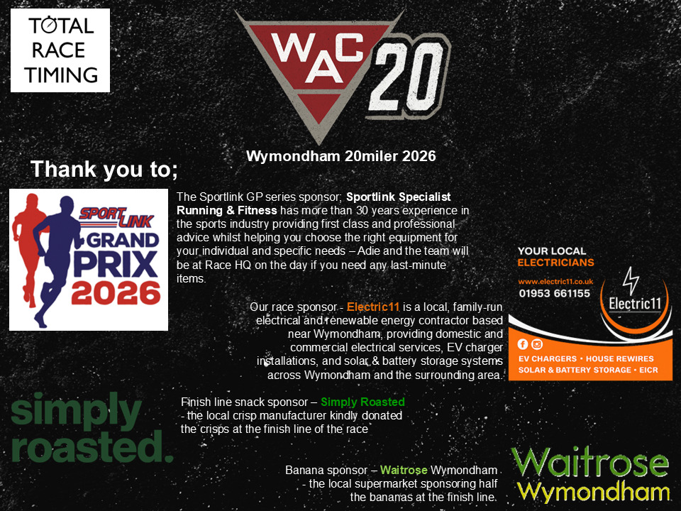 Last slideshow for this year and a big thank you - firstly to our Wymondham AC Race Committee for tonight's hardwork - packing all the goodie bags 💼 for Sunday. Thank you for @4sportsgroup for pulling these out of the bag (🙄) and getting these here after the Middle East conflict threatened to ruin all the months of careful planning! However a massive thank you goes to our Race sponsor ⚡️ @electric11_ltd ⚡️for providing vital sponsorship and allowing this to happen, our Finish Line snack sponsor @simplyroastedcrisps for donating all the crisps 🥔 for the goodie bags & @waitrose_wymondham for donating half of the bananas 🍌 (not yet packed for obvious reasons 😜 ). Lastly, our continued thank you to @sportlinkrunningandfitness for sponsorship of @sportlinkgp @athleticsnorfolk events in generally. 🙏🏻 #TeamWAC #WAC20 @visitwymondham @wymondham_magazine @eastern_daily_press @totalracetiming