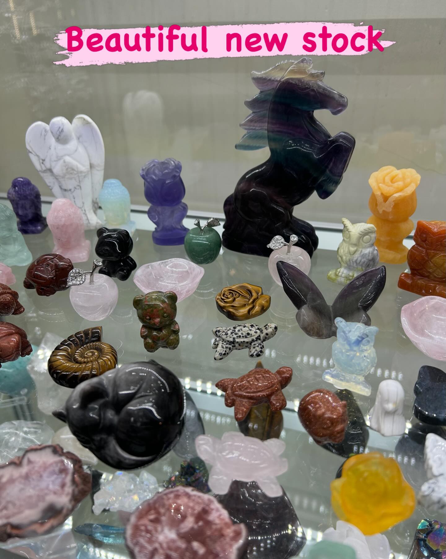 Come and view our gorgeous new stock, from unusual carvings, geodes, clusters, bookends to fossils and ammonites. We even have stones that glow in the dark!
🩵🩷💚💜💛
There’s something for everyone.
Note our new opening hours:
Monday to Saturday 10am to 5pm
Sundays 11am to 4pm
#ammonites
#geodes
#jewellery