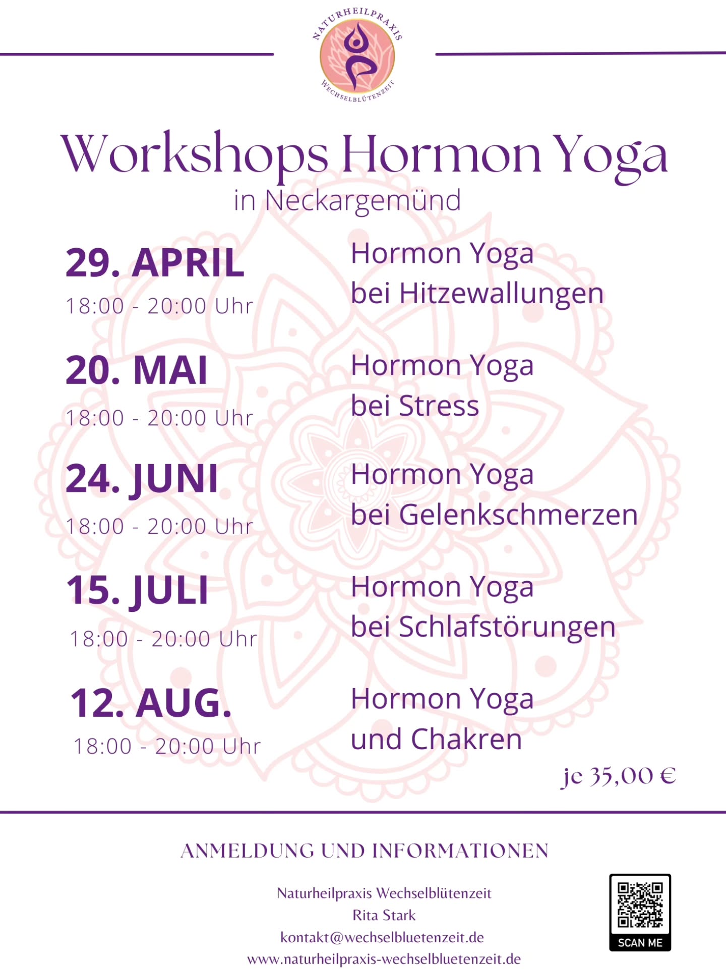 💖 Jetzt neu! Einmal im Monat findet ein Workshop Hormon Yoga mit verschiedenen Themen statt. Auf der Startseite meiner Homepage findest du die Termine. Anmeldungen sind jetzt schon möglich. 💖
Sanfte Grüße & Namasté
Eure Rita 💜
#workshop #wechseljahre #hormonyoga #hormonbalance #neckargemünd
