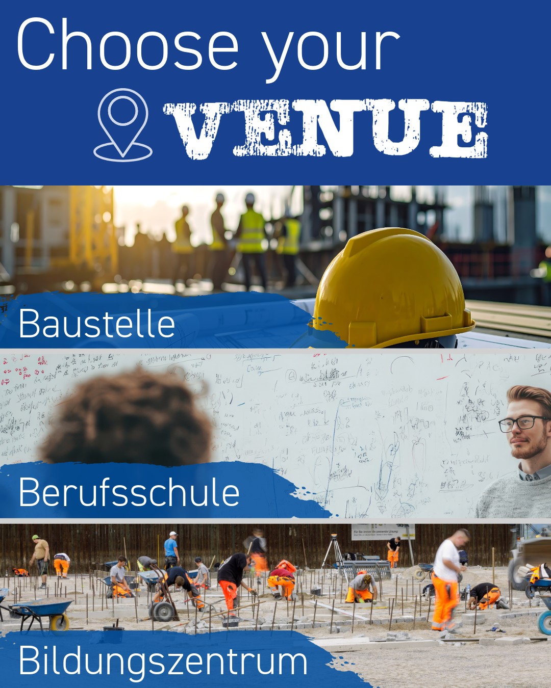 Wusstest Du, das sich eine Ausbildung in einem der über 20 Bauberufe etwas von einer klassischen dualen Ausbildung unterscheidet?
Dich erwarten nämlich nicht 2 Stationen, sondern 3 unterschiedliche Locations:
🏗️ Baustelle
📖 Berufsschule
🚧 Überbetriebliches Ausbildungszentrum (ÜBA)
3 Orte = 3x mehr Erfahrung 💥
Langweilig wird’s hier safe nicht!
👀 Stay tuned – wir zeigen dir bald mehr!
#BauBerufeonTourBW #BadenWürttemberg #Ausbildung #berufseinstieg #berufswahl #bauen4nextgen #bzbau #baustelle #berufssschule