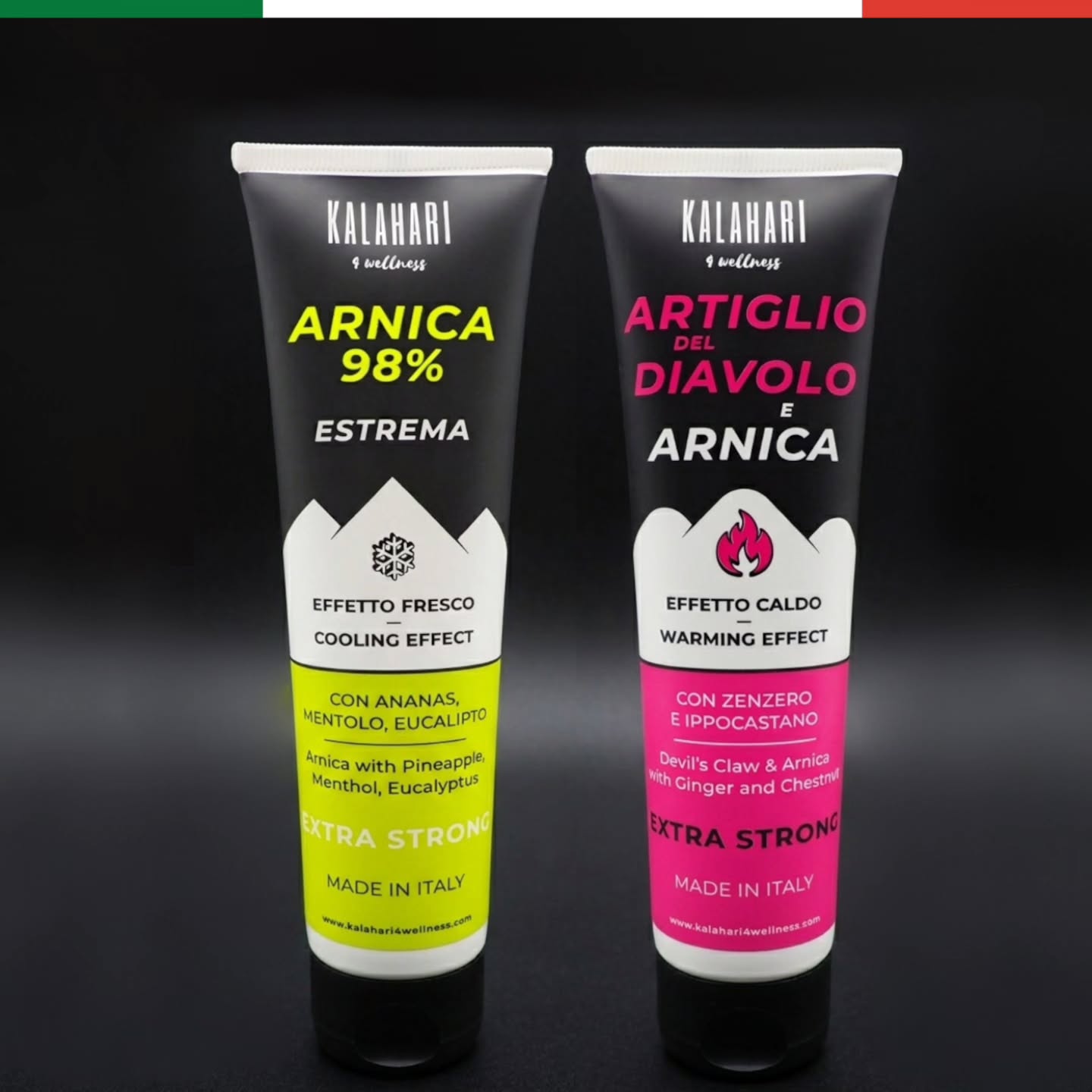🔥 I tuoi alleati per il recupero e il benessere quotidiano… ora in un NUOVO FORMATO disponibile! 🇮🇹
Scopri i gel KALAHARI: ❄️ Arnica 98% Effetto Fresco 🔥 Artiglio del Diavolo & Arnica Effetto Caldo
Due formule EXTRA STRONG pensate per sportivi e per chi vuole dare sollievo a muscoli e articolazioni dopo allenamenti, lavoro o attività intense.
✔ Made in Italy
✔ Formula ad alta concentrazione
✔ Effetto caldo o freddo in base alle tue esigenze
✔ Nuovo formato disponibile da oggi
Scegli il tuo effetto. Esprimi il tuo massimo potenziale. 💪
•
•
•
🔥 Your allies for recovery and everyday wellness… now available in a NEW FORMAT! 🇮🇹
Discover KALAHARI gels: ❄️ Arnica 98% Cooling Effect
🔥 Devil’s Claw & Arnica Warming Effect
Two EXTRA STRONG formulas designed for athletes and anyone looking to soothe muscles and joints after workouts, work or intense daily activities.
✔ Made in Italy
✔ High concentration formula
✔ Cooling or warming effect based on your needs
✔ New size available starting today
Choose your effect. Express your maximum potential. 💪
#arnicamontana #Arnica #artigliodeldiavolo #devilsclaw #massaggio