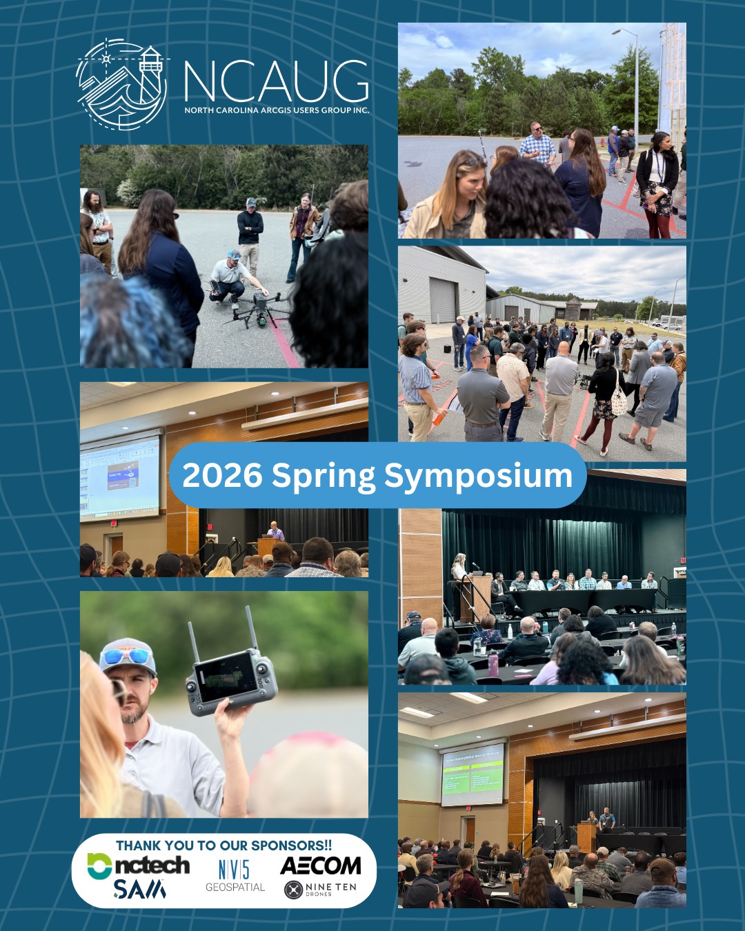 ๐ Data. Drones. Door prizes. And a whole lot of geospatial innovation. ๐บ๏ธ
Thank you to everyone who joined us for the 2026 NCAUG Spring Symposium!
We explored:
โ
Building GIS-led drone programs
โ
Mobile + UAV LiDAR workflows
โ
Wildlife monitoring with thermal drones
โ
Regional drone coordination
โ
Expert panel discussions
โ
Live outdoor flight demos
What an incredible day of learning, networking, and elevating spatial intelligence together. Until next time! ๐ฟ