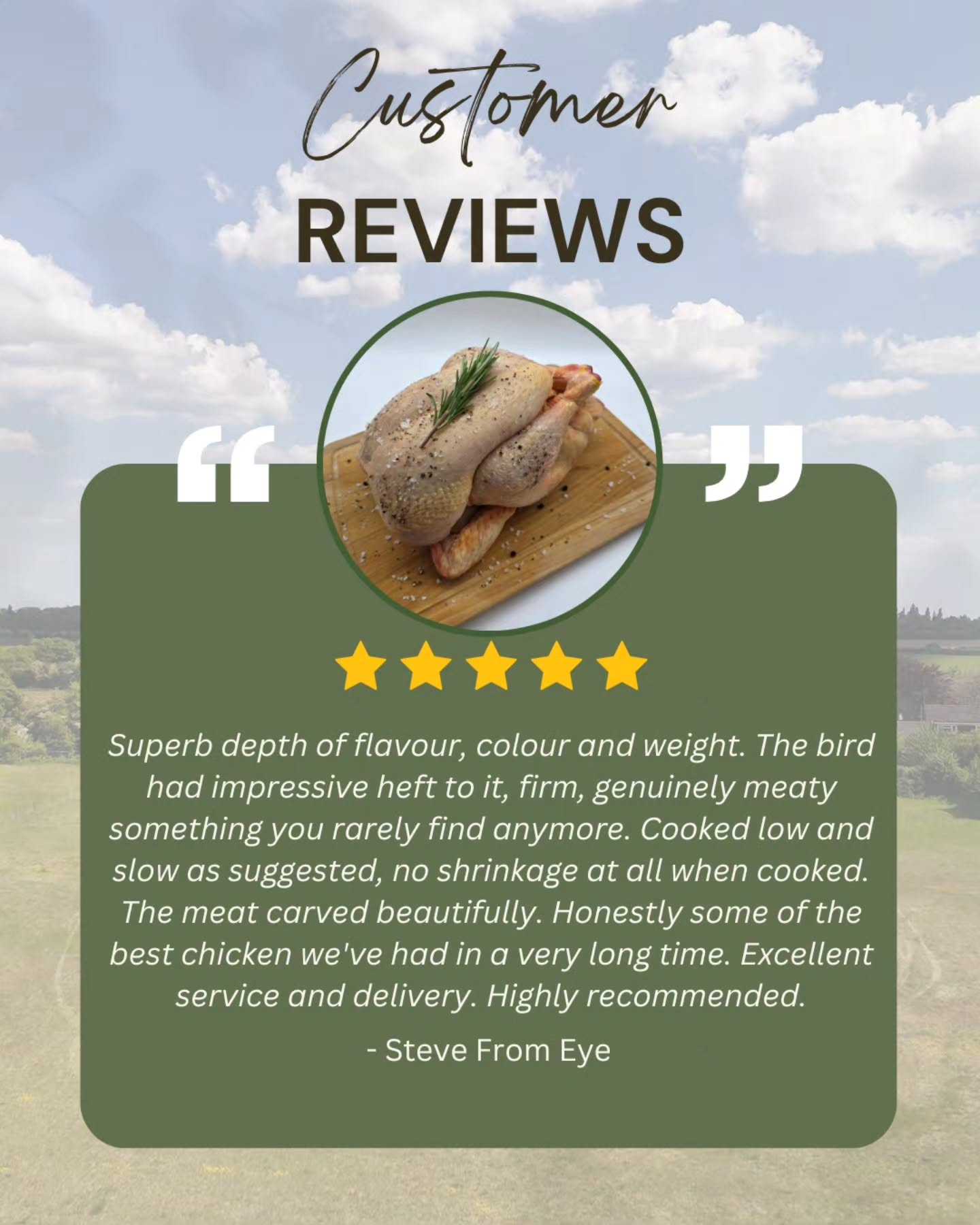 ⭐️Here are some of our most recent reviews⭐️
We're so proud of all our 5* reviews - every single one is a reminder of why we farm the way we do.
Slowly, honestly, and through regenerative farming that puts the birds’ welfare and the land first 🌿🐔
Thank you to everyone who’s backed us and left such thoughtful reviews. Your support keeps this little farm going 🚜
#pasturerasiedchicken #SupportLocalFarms #OrganicChicken #bestchickenintown #RegenerativeFarming
pasture raised chicken | regenerative farming | high welfare farming | ethical farming | sustainable farming | free range chicken | slow grown chicken | british farming | small farm | farm to table | pasture poultry | better chicken