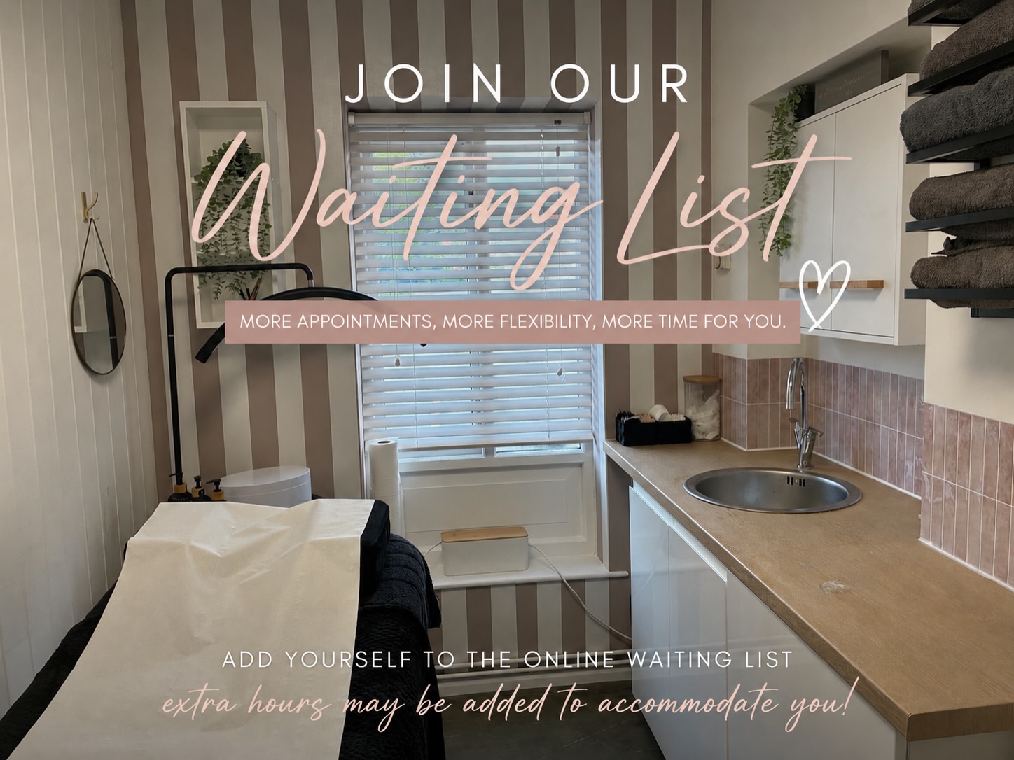 ✨ Can’t find an appointment time that works for you? ✨
Please make sure you add yourself to the online waiting list via our booking site 💻📲
When the waiting list fills up, we’ll always try our best to add extra hours or open additional availability to accommodate you where possible 🤍
Joining the waiting list also means you’ll be the first to know if any cancellations become available ✨
Thank you so much for keeping us busy and supporting the salon — we appreciate you all so much 🫶
#BeautySalon #SalonAppointments #WaitingList #BeautyBookings #SalonLife SelfCare BeautyAppointments