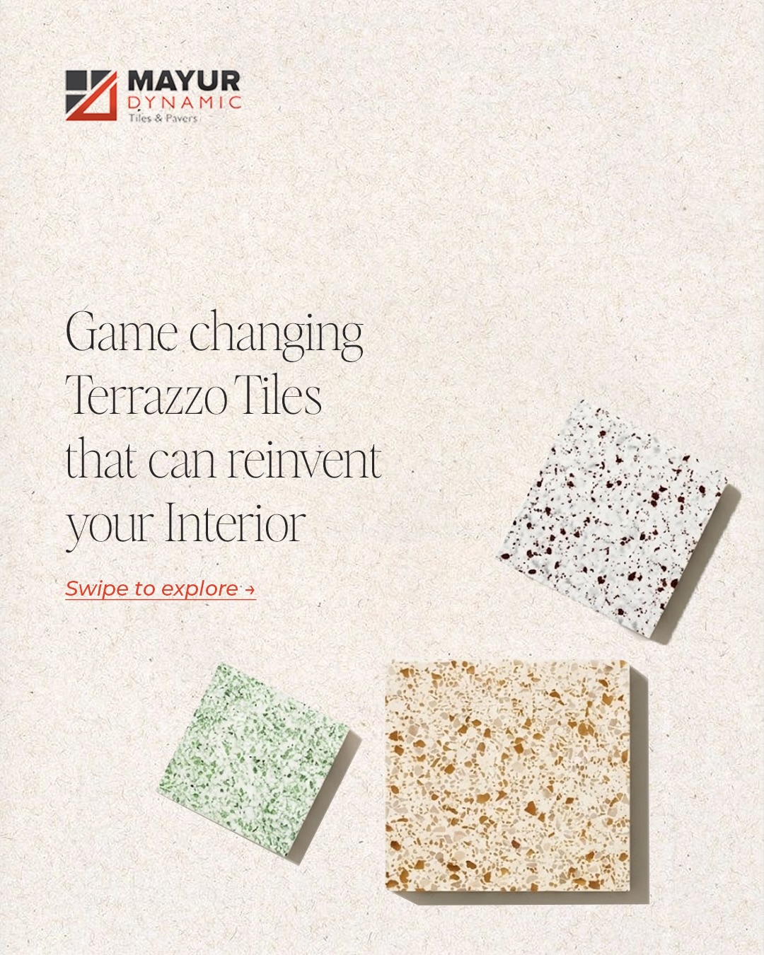 Terrazzo tiles does a lot more than just look good.
Built for durability, designed for modern spaces, and made to handle everyday use with ease. From subtle textures to statement finishes - it’s flooring that stays timeless.
📞 +91 8000014205
📍 F-715, Ricco Industrial Area,Center, Near Chatrala Circle, Sitapura, Jaipur - 302022
#MayurDynamics #TerrazzoTiles #InteriorDesign #TilesDesign #JaipurDesigns