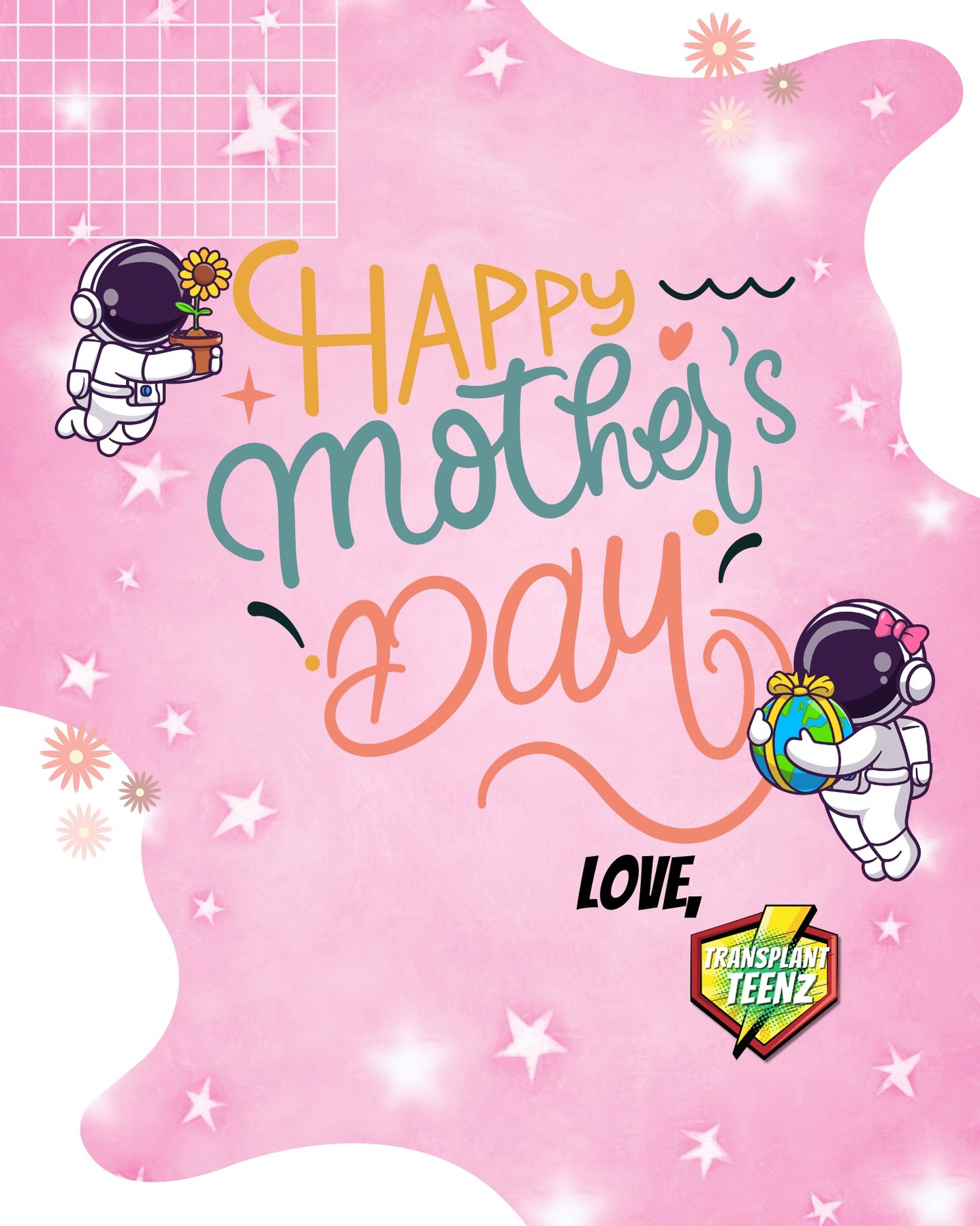 So many moms! So little time!
Our moms do all the things and today we just want to say thanks for filling med boxes, finding our masks, talking our temps, staying up with us, reminding us we're not alone, feeding us, making us smile, and helping us to grow into the people that we want to be.
We couldn't do it without you Mom. So yea...thanks.
Love, Transplant Teenz everywhere.
#donatelife #transplantteenz #pediatrictransplant