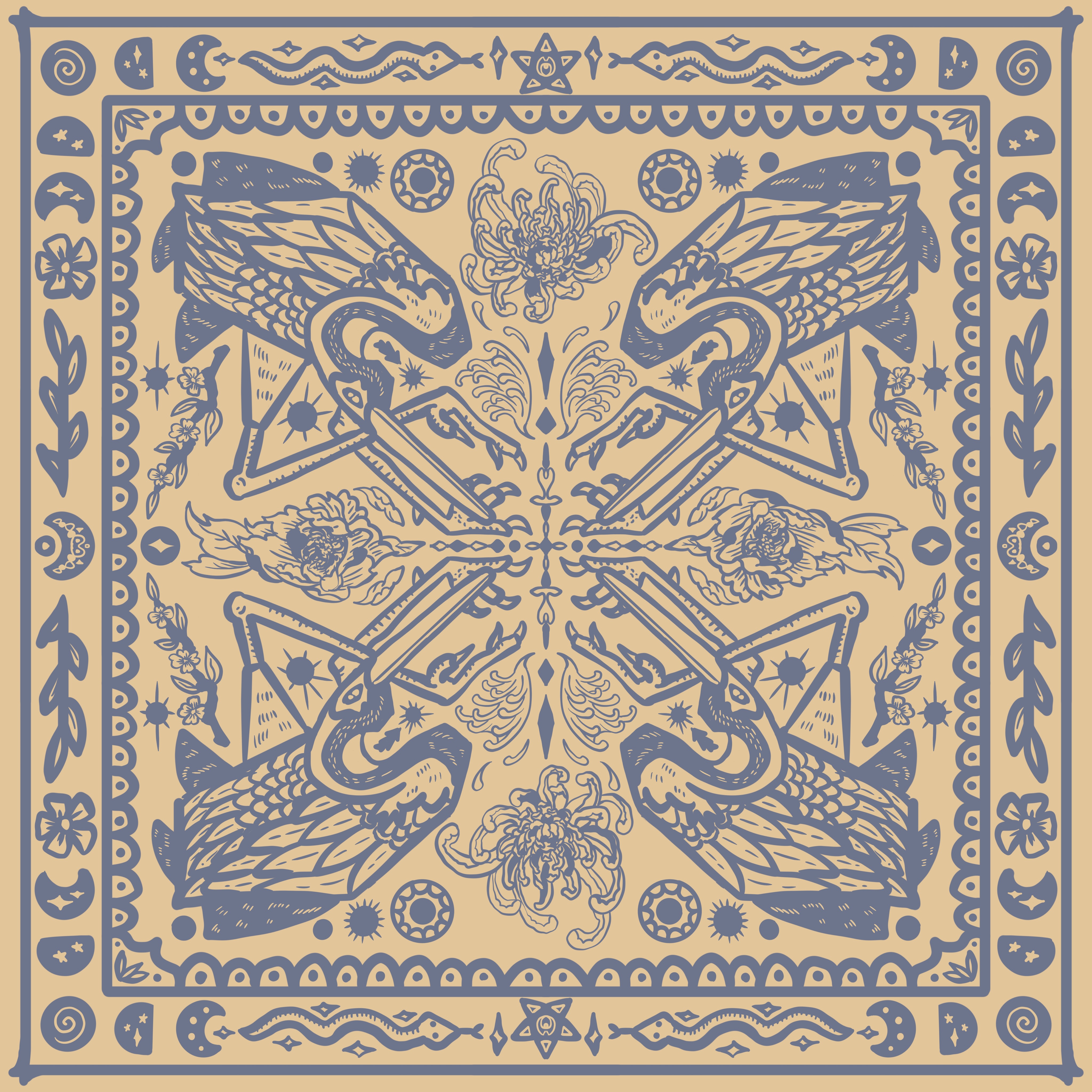 Been craving some symmetry. May turn this into a shirt, or bandana, or a patch. Who knows.