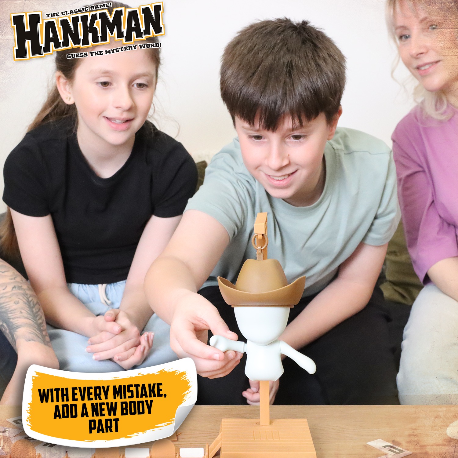 Introducing Hankman!
The addictive twist on classic hang man!
Easy to play, hard to stop with guaranteed laughs included - AND its a great way to practice your spellings! 😂
The fun letter game you'll love to play - can you save Hank before he falls?!
