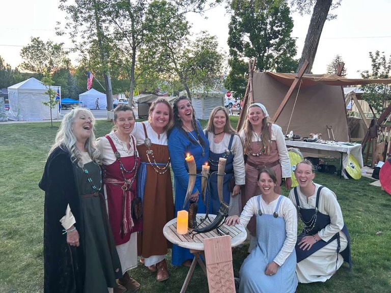 Viking villagers at the Scandinavian Festival. Such a fun group!