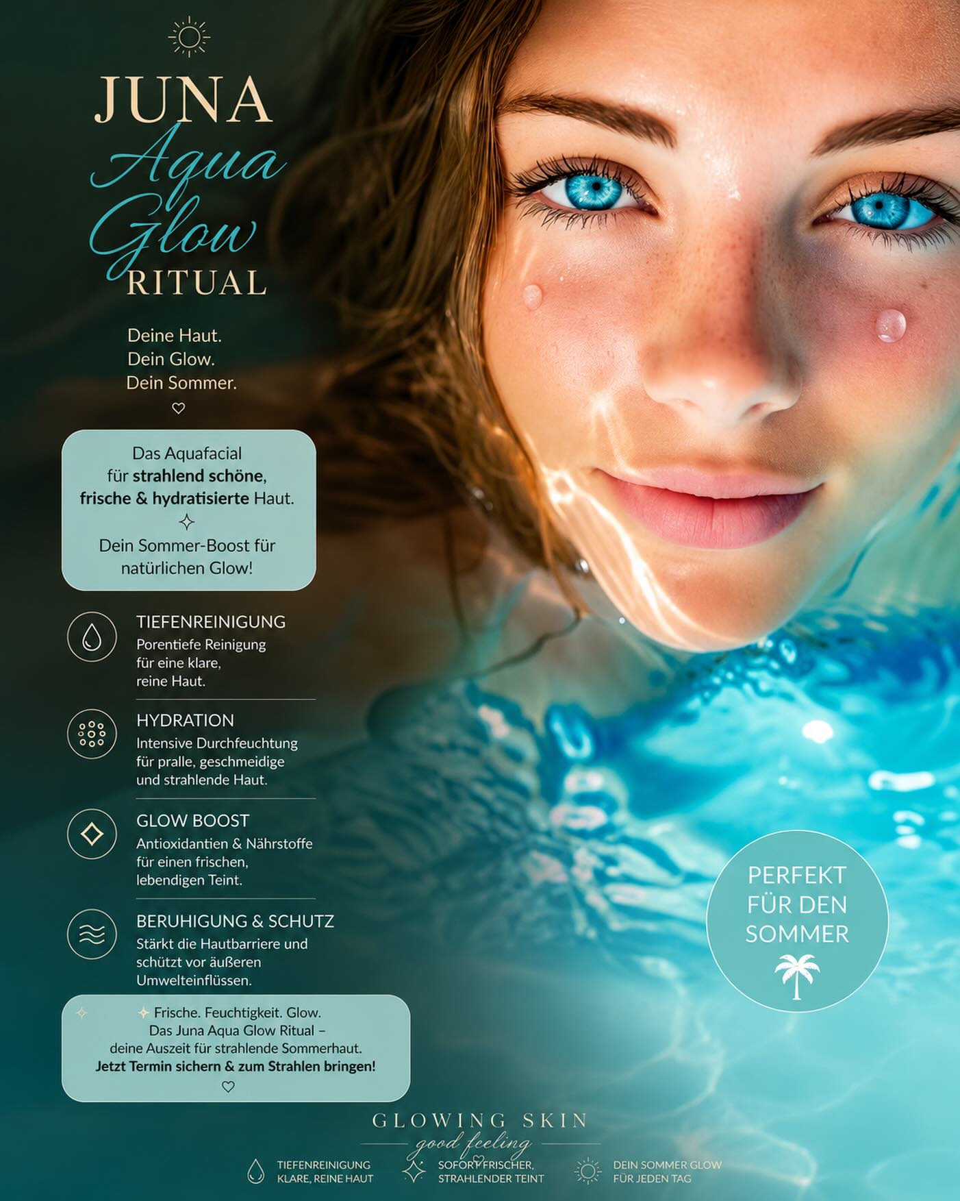 ✨ JUNA Aqua Glow Ritual ✨
Deine Haut braucht im Sommer vor allem eins: Frische, Feuchtigkeit & Glow 🤍
Das Aqua Glow Ritual vereint porentiefe Reinigung, intensive Hydration und pflegende Wirkstoffe für eine strahlend schöne, pralle Haut.
Perfekt, wenn deine Haut müde, trocken oder einfach glanzlos wirkt ☀️💧
Die Behandlung sorgt für:
▫️ intensive Tiefenreinigung
▫️ frischen, ebenmäßigen Glow
▫️ mehr Feuchtigkeit & Ausstrahlung
▫️ ein geschmeidiges Hautgefühl
▫️ Unterstützung der Hautbarriere
Dein perfekter Sommer-Glow Moment 🌊✨
Natürlich, frisch und gepflegt – ganz ohne Makeup-Filter.
Jetzt online Termin sichern 🤍
🌿 www.salon-juna.com