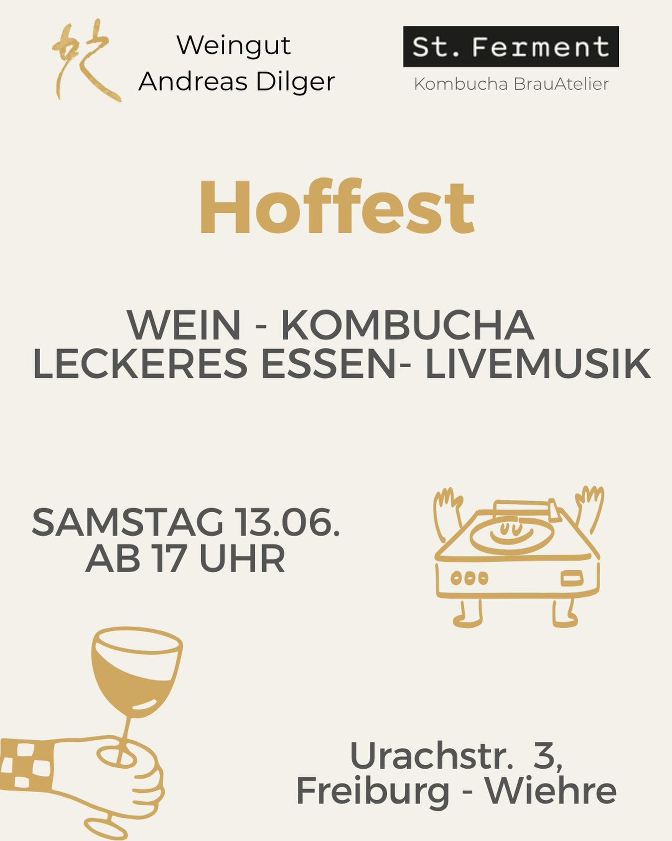 Kommt vorbei zu unserem Hoffest und feiert mit uns 25 Jahre Weingut! 🍷🌞
Freut euch auf unsere handwerklichen Weine und alkoholfreien Alternativen, Kombucha von @stferment, Momos von @tenzin_momos und Flammkuchen mit Weinblättern aus unseren Weinbergen verfeinert.
Dazu gibt’s Funk & Groove von The Gecko Project und später Beats von @thebuddybelpaso. 🎶
Wir freuen uns auf einen wunderschönen Sommerabend mit euch in unserem Innenhof. ✨
📍 Urachstraße 3, Freiburg-Wiehre l 13.06 ab 17 Uhr.
#freiburg #wein #kombucha #hoffest #wiehre