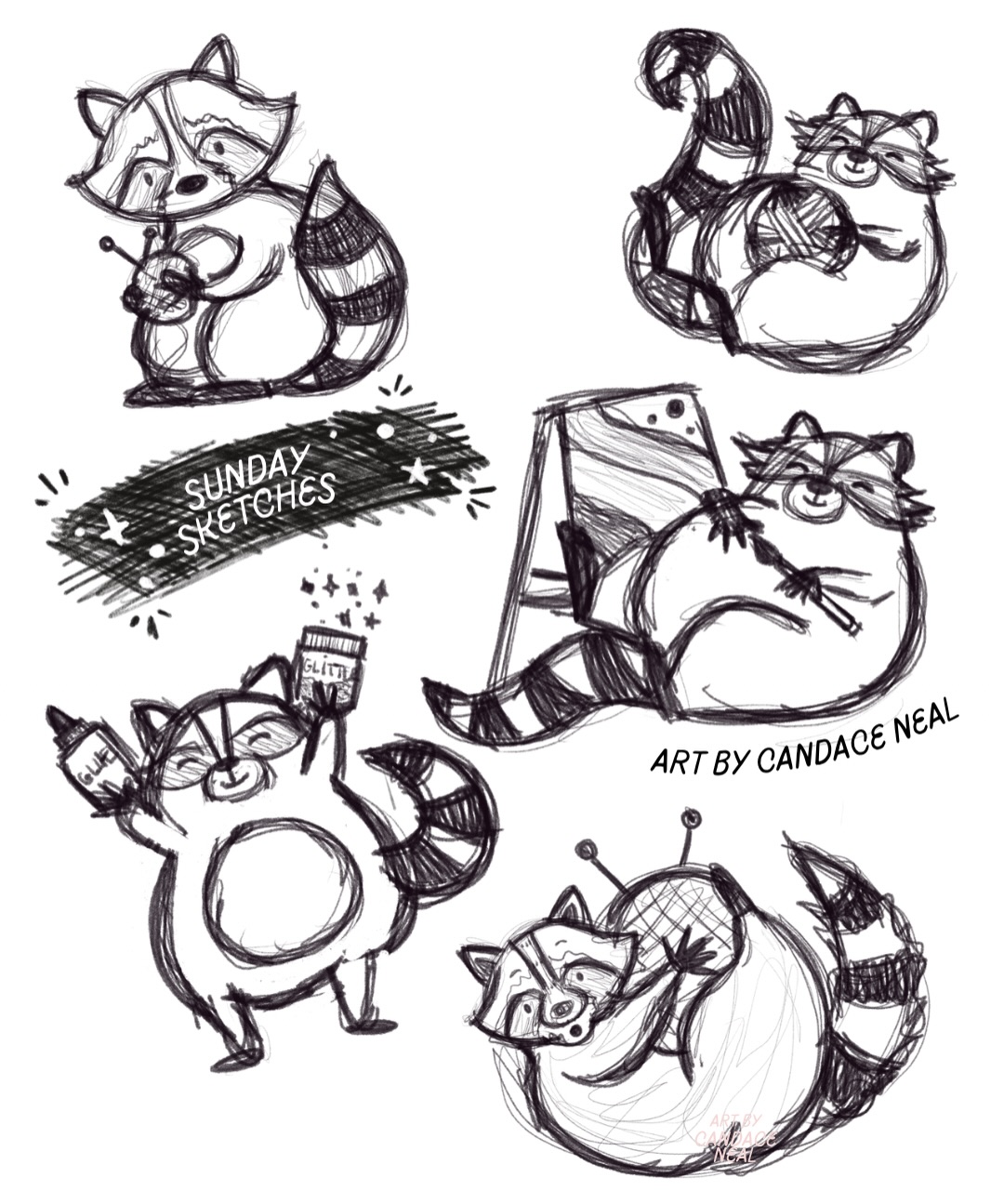 ✏️ Sunday Sketches! ✏️
Last year, my talented and dear friend @yonyash reached out for a doodle of a raccoon mascot for her new business, @looseendscraft
One of my favorite parts of logo work and commissions is the literal drawing board. I sometimes find myself secretly enjoying the pencil sketches more than the final product. 🙈😅 These scribbly pencil illustrations rarely see the light of day so I thought I’d start sharing more of them with you.
⬅️ Swipe to see Goosey, the fully realized trash panda of Loose Ends: A Craft Supply Thrift Store! More importantly, go check out Loose Ends! It’s a brilliant and wonderful shop and I am so hoping to experience it in real life next time I find myself in beautiful Colorado. 🧶🦝🗻
#pencilsketch✏️ #sundaysketches #femaleartist #illustrator