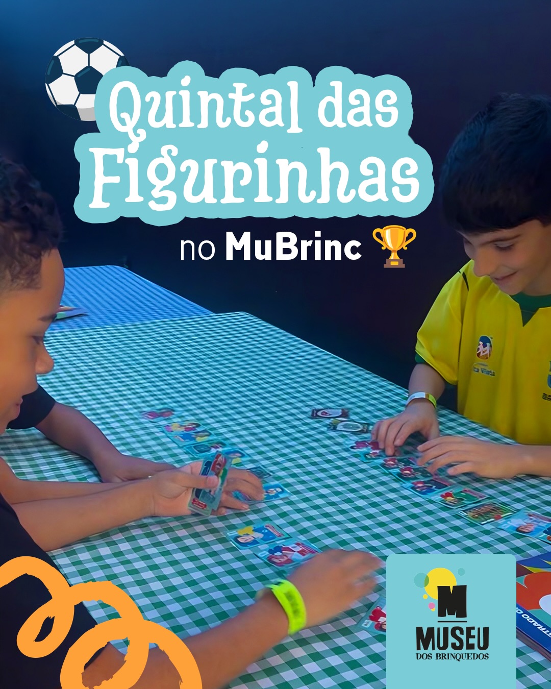 Vem trocar as suas figurinhas aqui no MuBrinc! 🇧🇷
Em junho, o MuBrinc abre o Quintal das Figurinhas: um espaço gratuito no quintal lateral do museu pra trocar figurinhas, completar álbuns e viver aquela experiência gostosa que quem já viveu não esquece. Não precisa comprar ingresso, é só chegar e trocar.
📍 Av. Afonso Pena, 2564, Funcionários, BH
🗓️ Sábados de junho, das 9h30 às 12h30 e das 14h às 17h
⚽Entrada gratuita, por ordem de chegada, sujeita à lotação.
O Museu dos Brinquedos conta com o patrocínio da Cemig, por meio da Lei Estadual de Incentivo à Cultura de Minas Gerais, e com o apoio do Instituto Unimed-BH e do Instituto Marina e Flávio Guimarães – Grupo BMG, por meio da Lei Federal de Incentivo à Cultura, no projeto “2026 – Manutenção do Museu dos Brinquedos” (Pronac 254697); além das empresas Marcelo Guimarães Advogados e Associados e Decta Contabilidade. Realização: Governo de Minas Gerais – Aqui o TREM prospera, Ministério da Cultura e Governo Federal – União e Reconstrução.
#MuseudosBrinquedos #CopaDoMundo #Futebol #TrocaDeFigurinha #BeloHorizonte @institutounimedbh @grupobmg.oficial @institutomfg_ @circuitoliberdade @prefeiturabh @culturaeturismomg