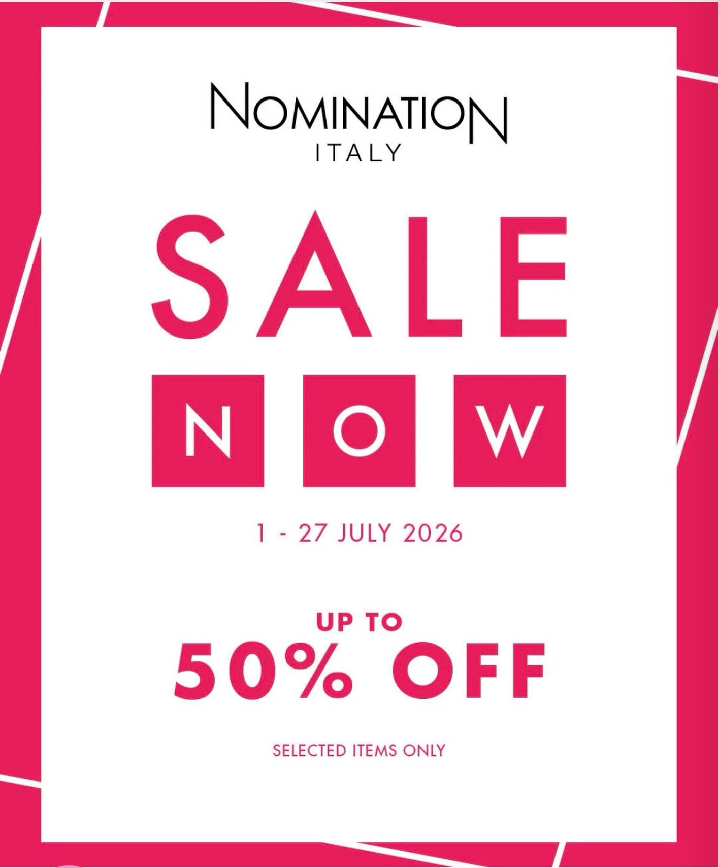 The Nomination sale has now started!
With up to 50% off selected items
Come in store to shop our sale items
#nominationsale #nominationitaly #flitwickjewellers #shoplocal #sale