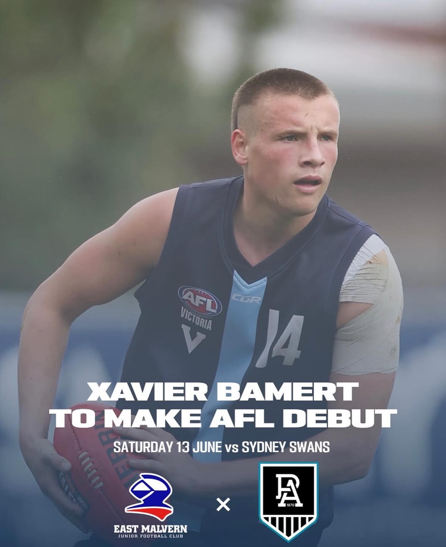🏉🌟 Big cheers and high fives all around! 🎉 We’re absolutely over the moon to celebrate Xavier Bamert’s sensational AFL debut with Pt Adelaide tonight! Just 18 days after being drafted, and he’s already stepping onto the big stage—now that’s what we call impressive! 🏆
Xavier, you’ve made the East Malvern Knights family incredibly proud, and we’re all cheering for you as you dazzle the crowd with your talent and determination. You’ve shown us that dreams really do come true with hard work and passion. Keep shining, champ! 🌟
To all our young Knights out there, remember: once a Knight, always a Knight! Let’s give Xavier a big shout-out and keep that Knight spirit alive!
#eastmalvernknights #GoKnights #OnceAKnightAlwaysAKnight 🏉🙌