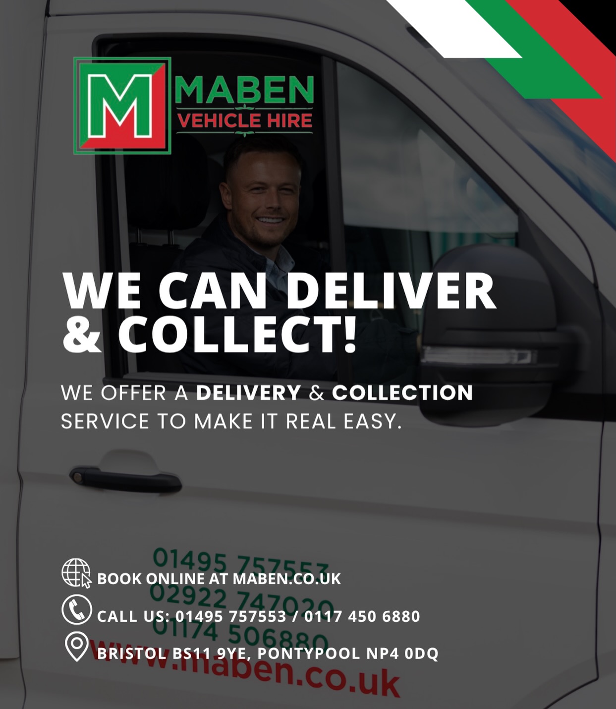 🚐 Need a hire vehicle? We’ve got you covered!
At Maben Vehicle Hire, we don’t just provide quality vehicles, we deliver and collect them at a time and place that suits you.
✅ Convenient delivery
✅ Hassle-free collection
✅ Reliable vehicles
✅ Delivered with a smile 😊
Let us take the stress out of vehicle hire so you can focus on the journey ahead.
GET IN TOUCH 👍🏼
📞 0117 450 6880 (Bristol)
📞 01495 757553 (Pontypool)
📩 rental@maben.co.uk
📲 Book online
📍 UNIT 4, ST ANDREWS TRADING ESTATE, THIRD WAY, AVONMOUTH, BS11 9YE
📍 PONT-Y-FELIN ROAD, NEW INN, PONTYPOOL, NP4 0DQ
#MabenVehicleHire #VehicleHire #VanHire #CarHire #CustomerService