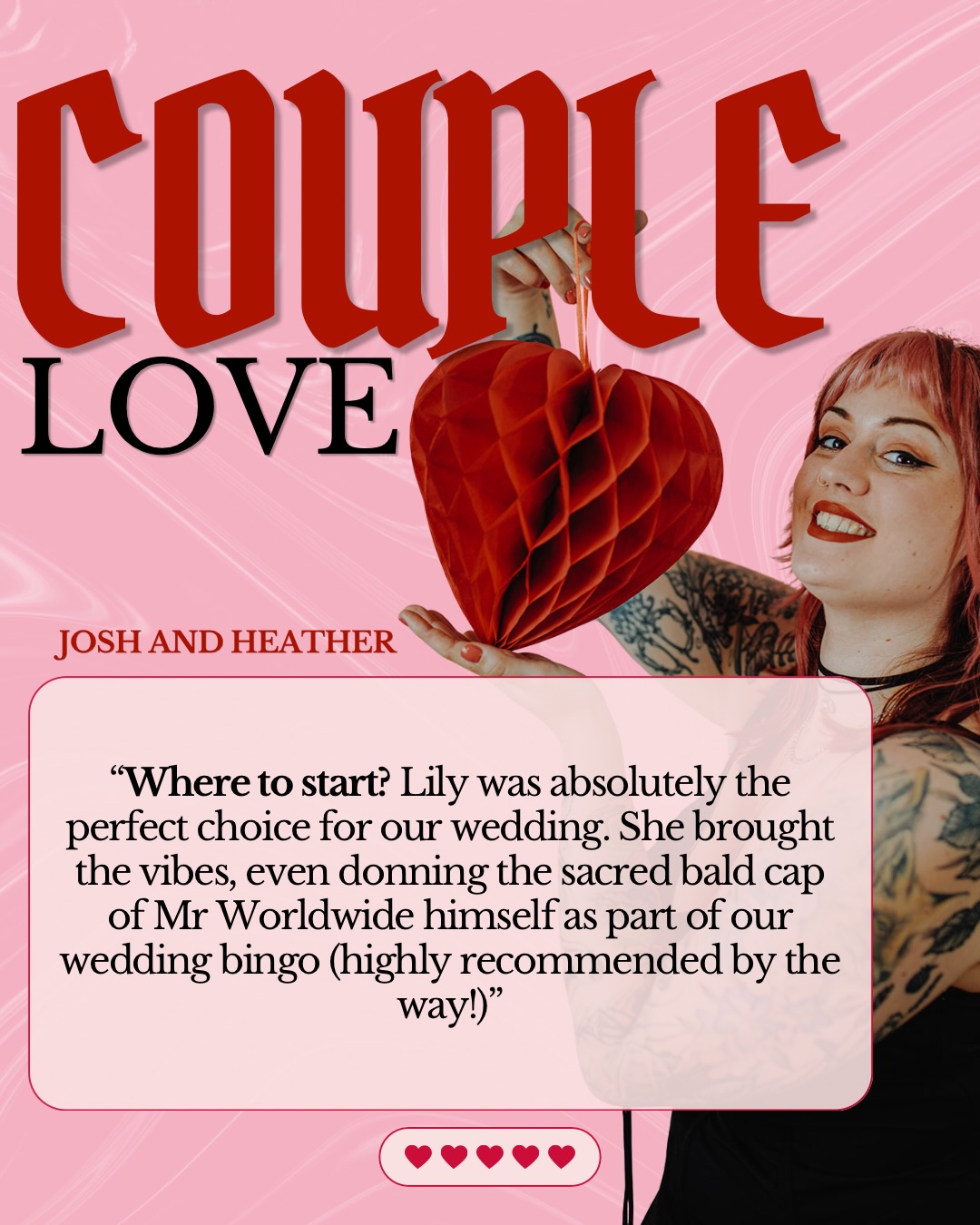 Heather and Josh said these gorgeous words about my performance on their wedding day ♥️♥️♥️ brought a proper 🥹 to my eye
Thanks again!!