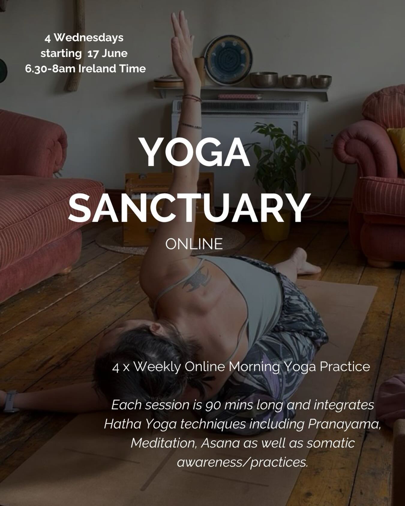 ~ Yoga Online returns on Wednesday 17 June, 6.30am Ireland time ~
Yoga Sanctuary Online is an opportunity to start your day with a practice to balance your energy, awaken your mind, body and spirit. We practice meditation, pranayama, asana and somatic awareness. These sessions include longer holds to allow energy to flow into different energy centres. When we do so we can move stagnant energy and can experience it as more ease, flow, lightness in body and mind.
Join me! 🙏🏼
You can register https://www.seedsofjoy.space/online-yoga-space (Link in bio)
This practice is suitable for those practicing yoga for some time and looking to deeper their practice.
See you on Wednesday!
Anna
#onlineyoga #yoga #sadhana
