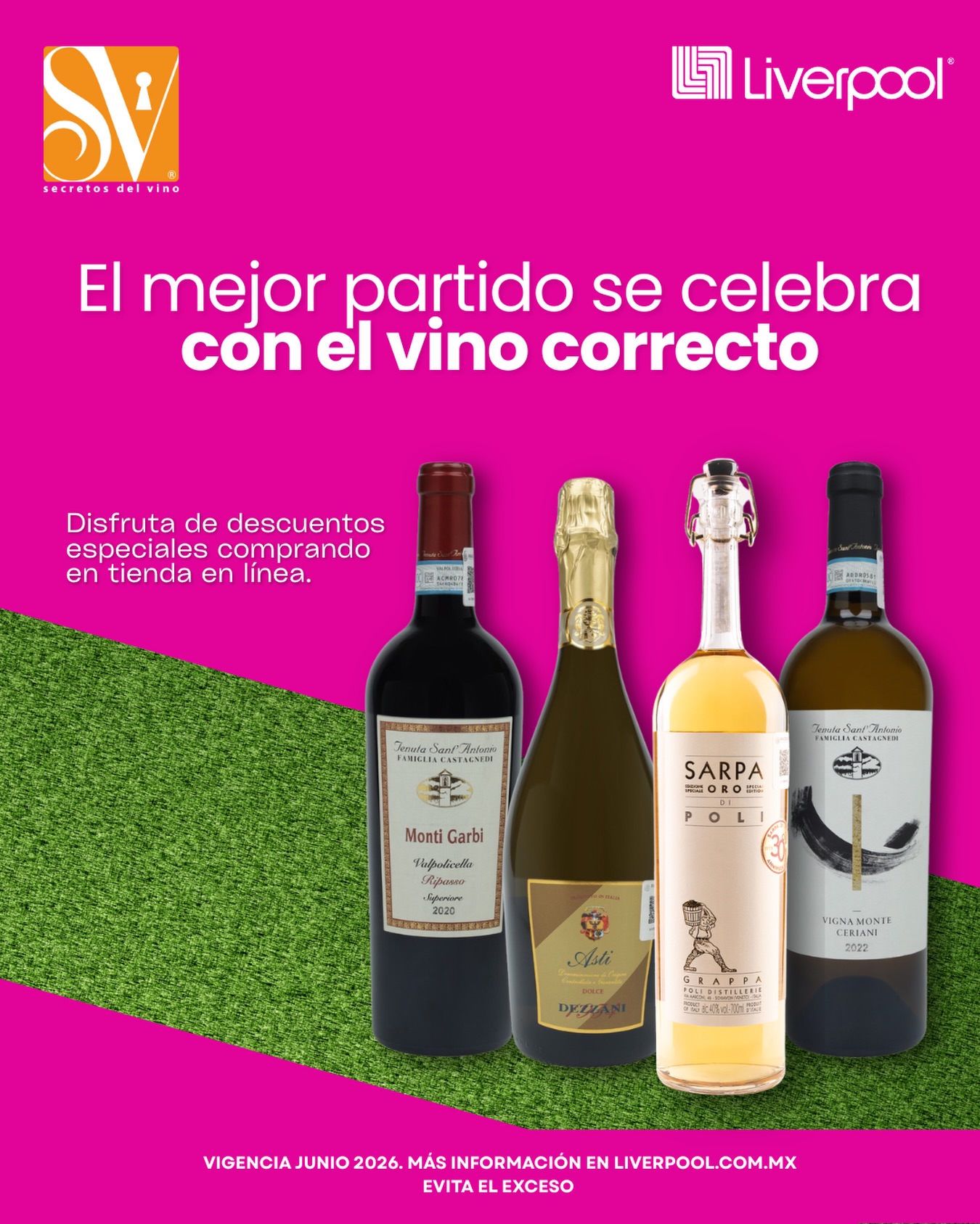 Este mes es el momento perfecto para descubrir nuevas etiquetas y dejarte sorprender por cada copa.
Descubre nuestra selección con descuentos especiales en Liverpool y encuentra el vino perfecto para tu próxima ocasión.
Disponibles en: liverpool.com.mx
*Consulta productos participantes
...
#Liverpool #WineSelection #VinoItaliano #WineLifestyle #DescubreElSecreto