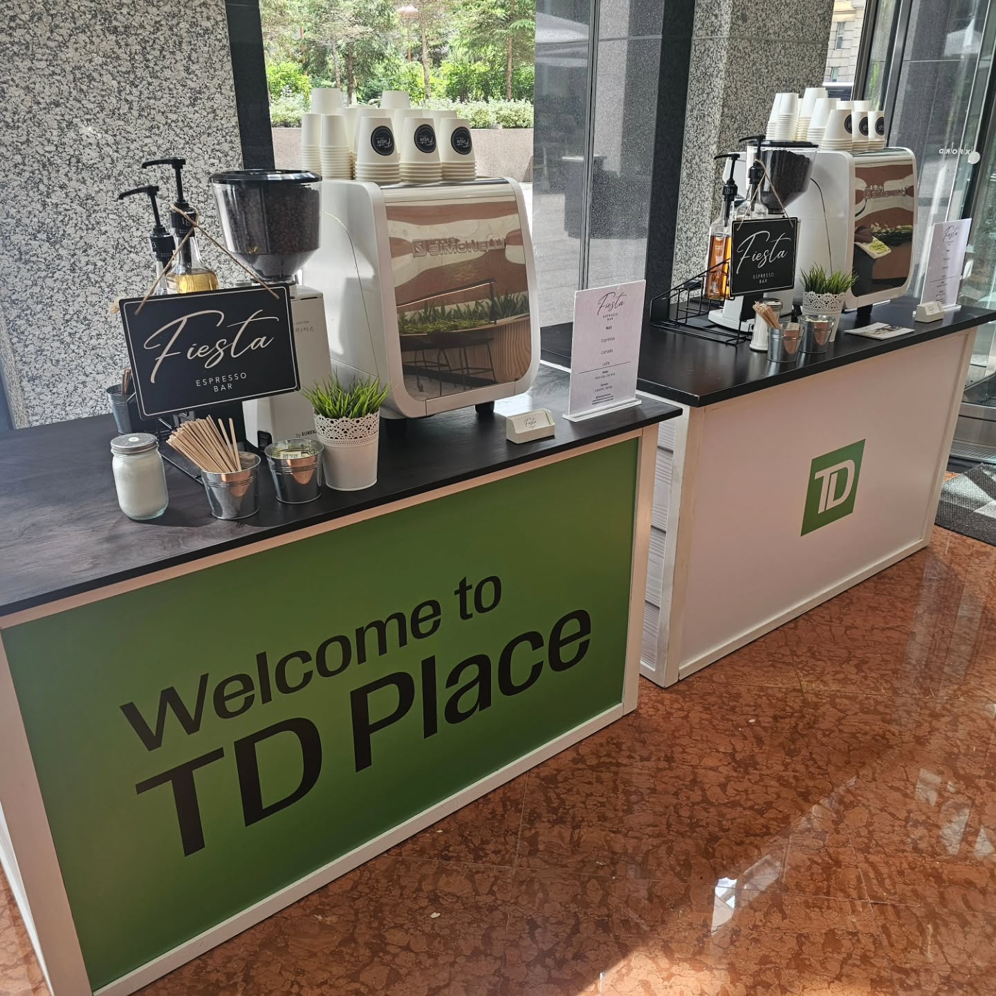 An amazing ribbon cutting event just took place at the new TD Place building, where over 1,500 company employees enjoyed a variety of cold coffee beverages, cold brews, Iced tea lemonades, and delicious cookies.
It was a hugely successful event, and we were honored to be chosen to help inaugurate TD’s new building.
@td_canada
@tdcanadatrust
@td
#fiestaespressobar #tdcanadatrust #td #mobilecoffeebar #mobileespressobar