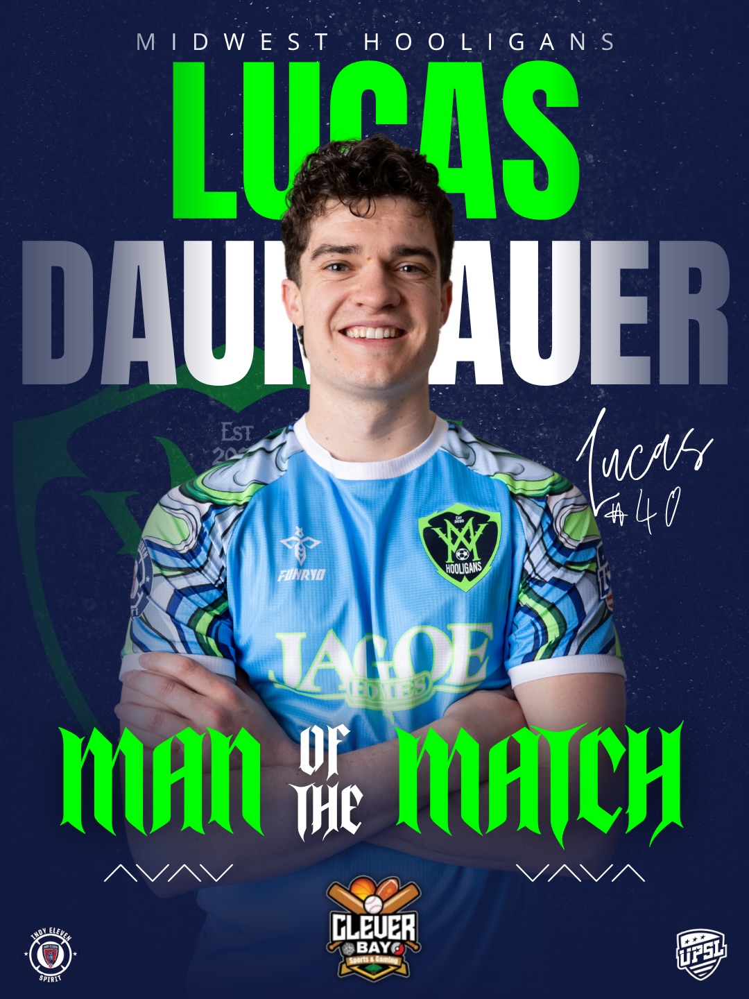 Our final @cleverbaysportsandgaming Man of the Match post for the season and this one is well deserved. Such a well played playoffs game from both of these guys!
๐ Man of the Match: @ljdaunhauer
๐ณ๏ธ Yepple Voted MOM: @terrence_terry14
#MidwestHooligans #UPSL #manofthematch #welldeserved