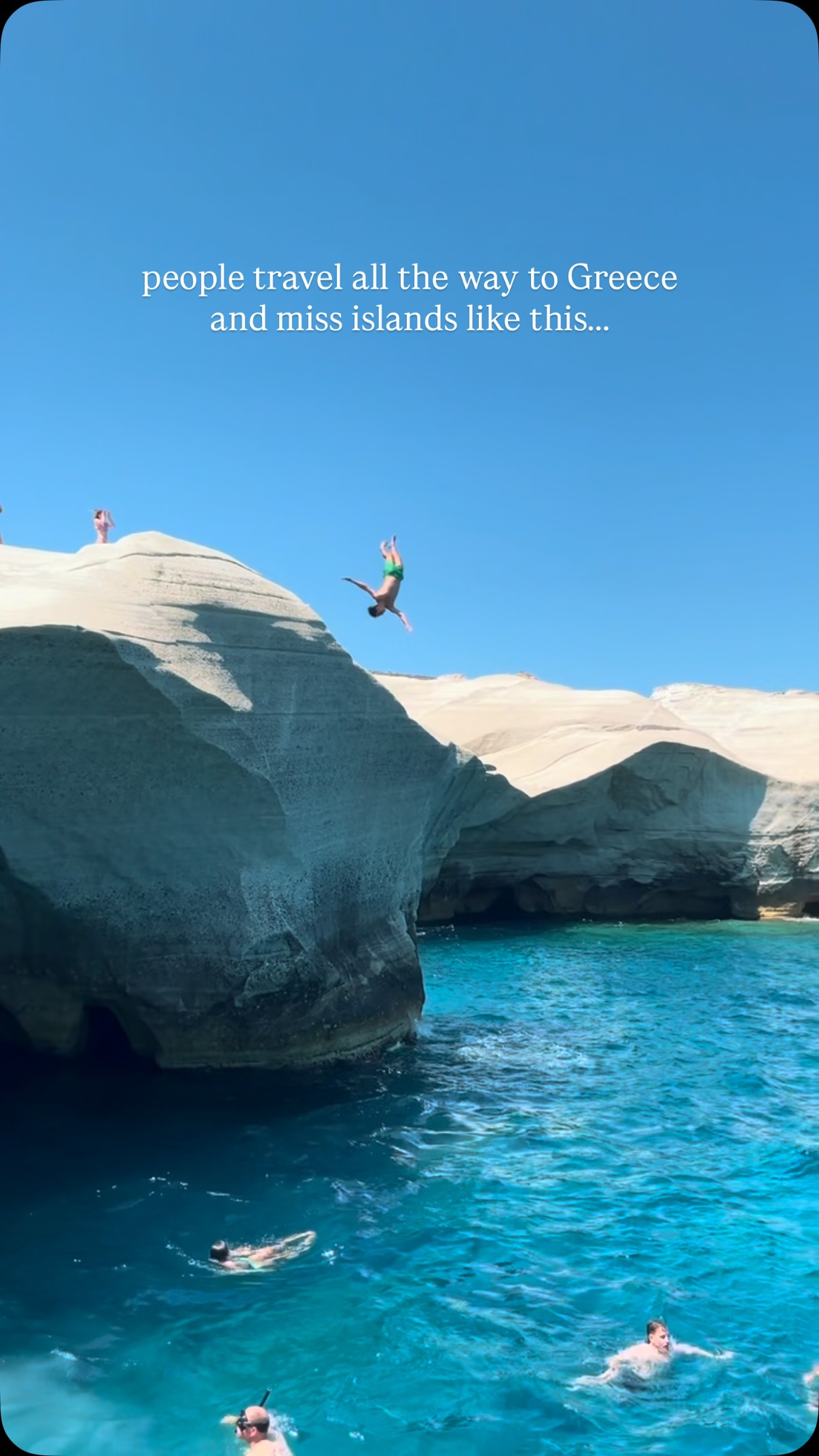Milos is my favorite Greek island and four days here is the perfect amount of time to understand why:
It has the clearest water, beaches that look like another planet, tiny fishing villages, incredible food, and enough adventure to make every day feel completely different.
Here’s how I’d spend four days:
Day 1: Sarakiniko early, explore Plaka, and watch the sunset from the castle
Day 2: Take a full-day boat trip to Kleftiko and Sykia Cave
Day 3: Beach-hop between Firiplaka, Tsigrado, and Paliochori
Day 4: Visit Klima and Mandrakia, then finish with dinner in Pollonia
rent a car or ATV, start your days early, and leave room for the random swims and seaside lunches that end up becoming your favorite memories.
comment or message me for a personalized itinerary and my favorite islands for a more affordable trip 🇬🇷✨
#greecetravel #visitgreecegr #milosgreece #greekislands #cyclades sarakiniko kleftiko milosbeaches greeceitinerary islandhoppinggreece