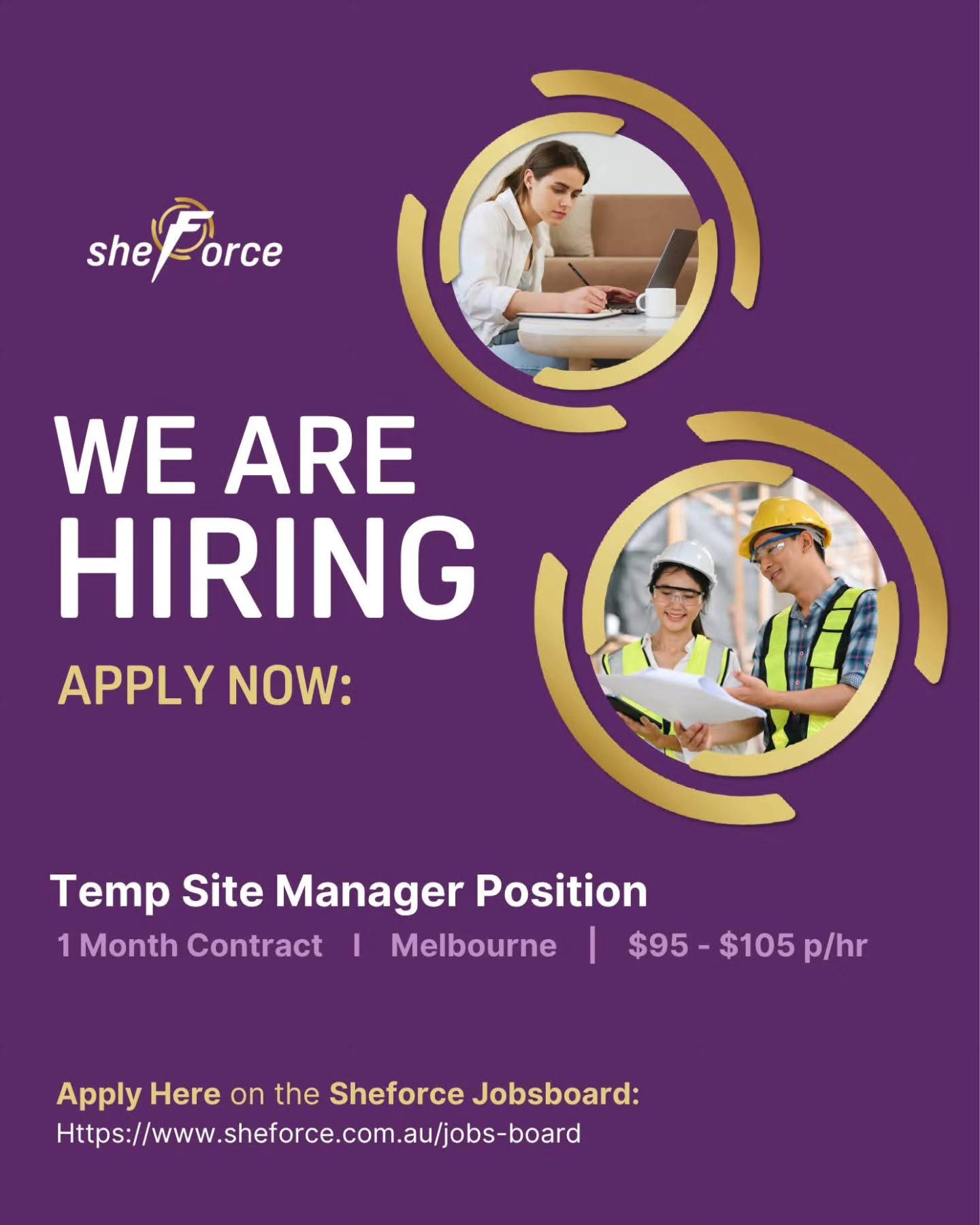 💜 Sheforce is hiring!
We’re looking for an experienced Site Manager to oversee maintenance works across multiple school sites, ensuring safe, compliant and high‑quality delivery.
You’ll be travelling between locations in your own reliable vehicle while coordinating contractors, managing OH&S requirements, and keeping projects running smoothly through clear communication and regular site inspections.
If this sounds like you, we’d love to hear from you - apply today!💜
#Sheforce
#BuildingCareers
#JobOpportunity
#SiteManagerJobs
#Construction