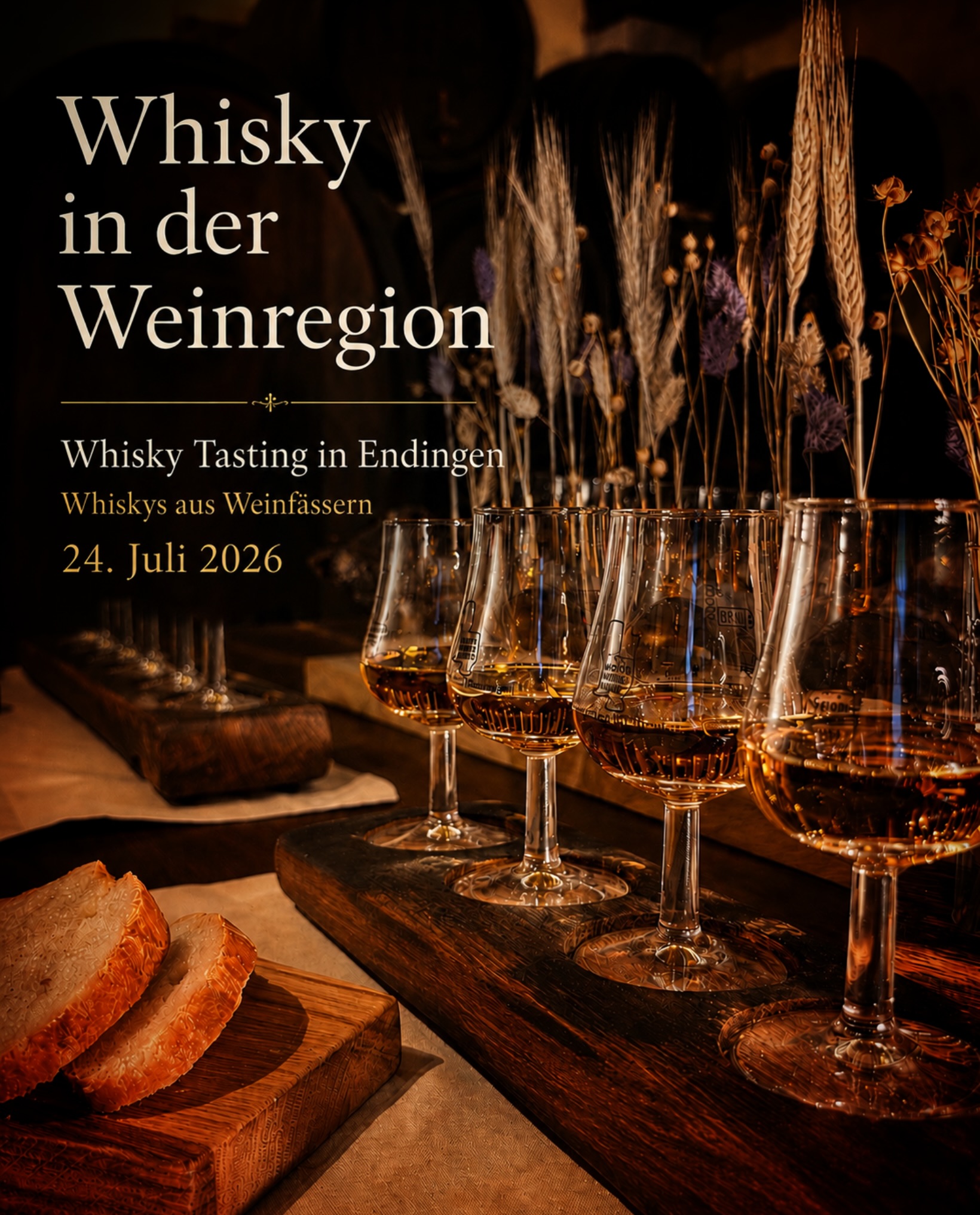 Am 24. Juli 2026 feiern wir Premiere: mein erstes Whiskytasting in unserer Scheune in Endingen findet statt.
An diesem Abend stehen Whiskys aus Weinfässern im Mittelpunkt. Gemeinsam probieren wir 5 ausgewählte Abfüllungen, die in ehemaligen Wein- und Süßweinfässern aus Frankreich reiften und genau dadurch ihre eigene Aromatik entwickelten.
Der Abend findet in unserer alten Scheune direkt im Herzen Endingens am Marktplatz statt. Zwischen alten Balken, Weinfässern und historischem Gemäuer entsteht eine besondere Atmosphäre für einen entspannten Whiskyabend.
Und das Beste: die massiven Wände halten die Scheune angenehm kühl.😎
📍 Endingen am Kaiserstuhl · direkt am Marktplatz
🕰️ Einlass 19:00 Uhr · Start 19:30 Uhr
🥃 5 Whiskys · Wasser · kleine Snacks
🎟️ 49 € pro Person
🔞 Teilnahme ab 18 Jahren
Anmeldung per DM oder über www.woodwinewhisky.de
Die Plätze sind begrenzt.
#whiskytasting #endingen #kaiserstuhl #freiburg #emmendingen
(Werbung)