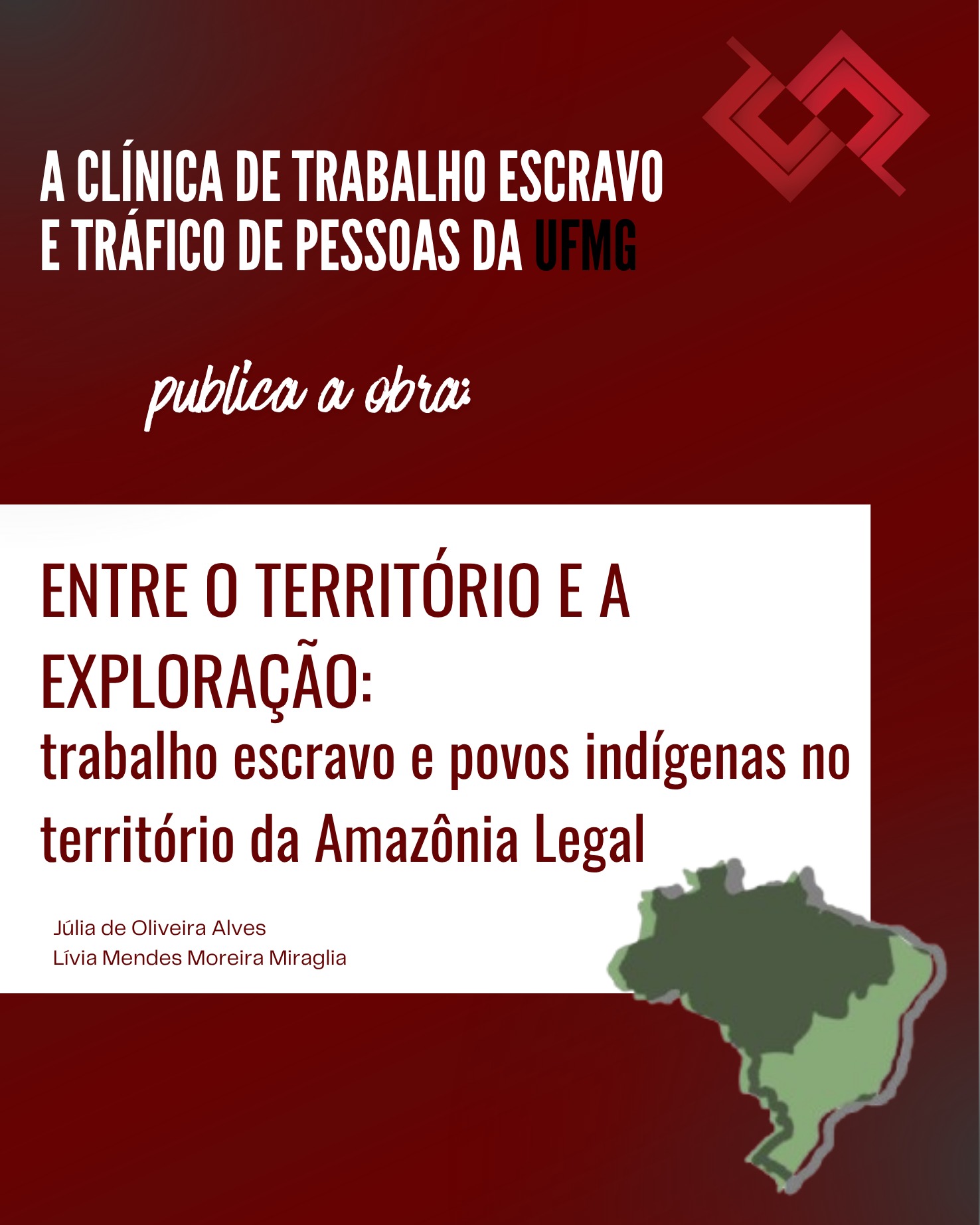 ‼️ É com grande orgulho que a Clínica de Trabalho Escravo e Tráfico de Pessoas da Faculdade de Direito da UFMG apresenta a publicação da obra “Entre o Território e a Exploração: trabalho escravo e povos indígenas no território da Amazônia Legal”, de autoria da Profa. Dra. Lívia Mendes Moreira Miraglia e Júlia de Oliveira Alves.
💡 A obra busca compreender como o trabalho em condição análoga à de escravo incide sobre povos indígenas na Amazônia Legal, a partir da análise de dados empíricos e de relatórios de fiscalização, contribuindo para dar visibilidade a uma realidade ainda pouco explorada pela literatura e pelos registros oficiais.
📚 O livro já está disponível gratuitamente no site da Clínica.
Boa leitura!