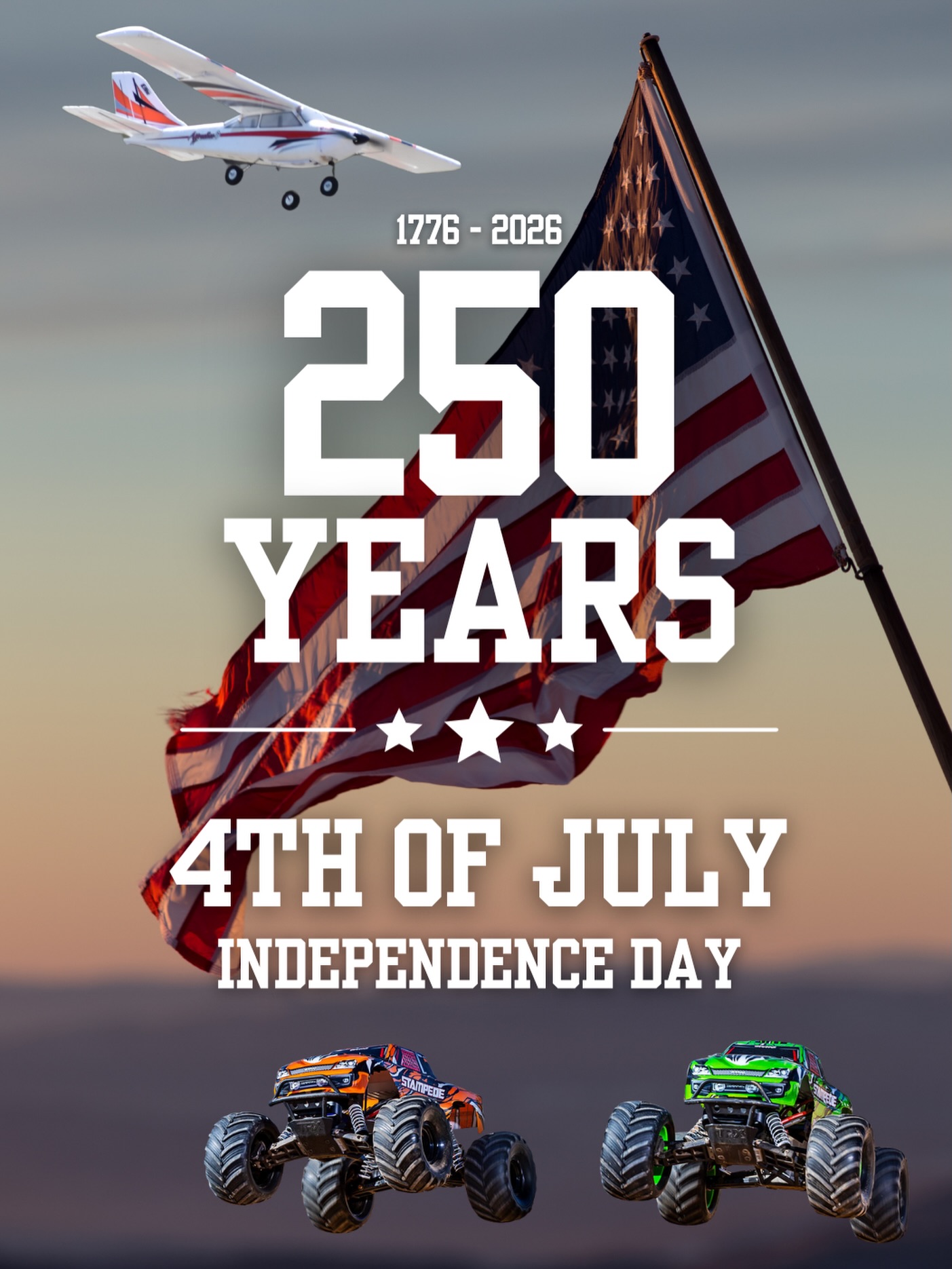 Happy 4th of July from Fast Track Hobbies!
This Independence Day marks an incredible milestone, 250 years of the United States. We hope you have a fun and safe holiday filled with family, friends, great food, and plenty of RC fun.
As a reminder, we will be closing early on July 4th at 5:00 PM, so our team can celebrate with their families. If you need RC parts or supplies for the celebration, be sure to stop by before 5 PM.
We will be open normal hours on July 5th.
Happy Independence Day!
.
.
.
#4thofjuly #fasttrackhobbies #rchobby #rocklinca #rosevilleca
