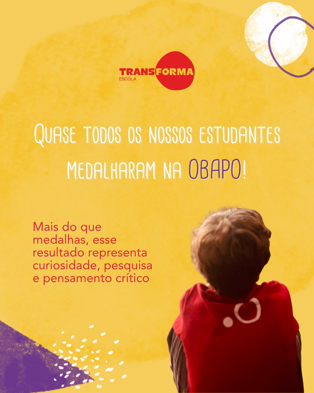 🏅 A TransForma Escola tem um motivo muito especial para comemorar.
Nossos estudantes conquistaram medalhas de Ouro, Prata, Bronze e Menções Honrosas na OBAPO (Olimpíada Brasileira Afro-Brasileira de Política e História).
Mais do que um excelente desempenho, essa conquista reflete um jeito de aprender que faz parte do nosso cotidiano: investigar, fazer perguntas, construir argumentos e compreender o mundo de forma crítica.
É exatamente isso que buscamos desenvolver em nossos projetos, nas discussões em sala e em cada experiência de aprendizagem.
Parabéns a todos os estudantes pelo empenho e dedicação. Temos muito orgulho de caminhar ao lado de cada um de vocês.
#TransFormaEscola #OBAPO #Educação #Aprendizagem #OlimpíadaDoConhecimento