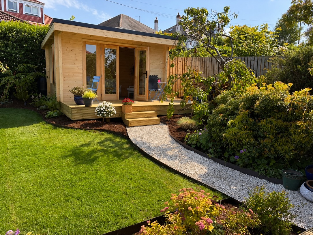 ✨ A garden transformed into a space to enjoy all day… and all night. 🌿🌙
From an unused garden full of potential to a stunning outdoor retreat, this project has completely changed how our clients can enjoy their home. Featuring a beautiful timber log cabin, softwood decking, flowing planting beds and a curved Cotswold gravel pathway, every detail was carefully considered to create a bright, welcoming and low-maintenance space.
Project highlights:
🌿 Natural turf for a lush, healthy lawn
🤍 Cotswold gravel pathway
🟫 Brown EverEdge steel edging for crisp, clean borders
🪵 Softwood decking creating a light, warm entertaining area
🏡 Beautiful log cabin professionally installed
🌙 Feature garden lighting bringing the space to life after dark
A huge thank you to everyone involved:
👏 @logspan for the installation of the stunning log cabin.
⚡ @mgd_outdoor_electrical for the electrical installation and lighting.
📐 Caitlin at Maccoll & Stokes for the in-house design and project management.
🚛 Materials supplied by @mcnairsbm, Allander Aggregates, and @everedge_uk
We love how this garden feels just as impressive during the evening as it does in the sunshine.
👉 Swipe to see the before & after transformation, plus some stunning night-time photos!
If you’re thinking about transforming your outdoor space, contact us today to discuss your project. ☀️🌱