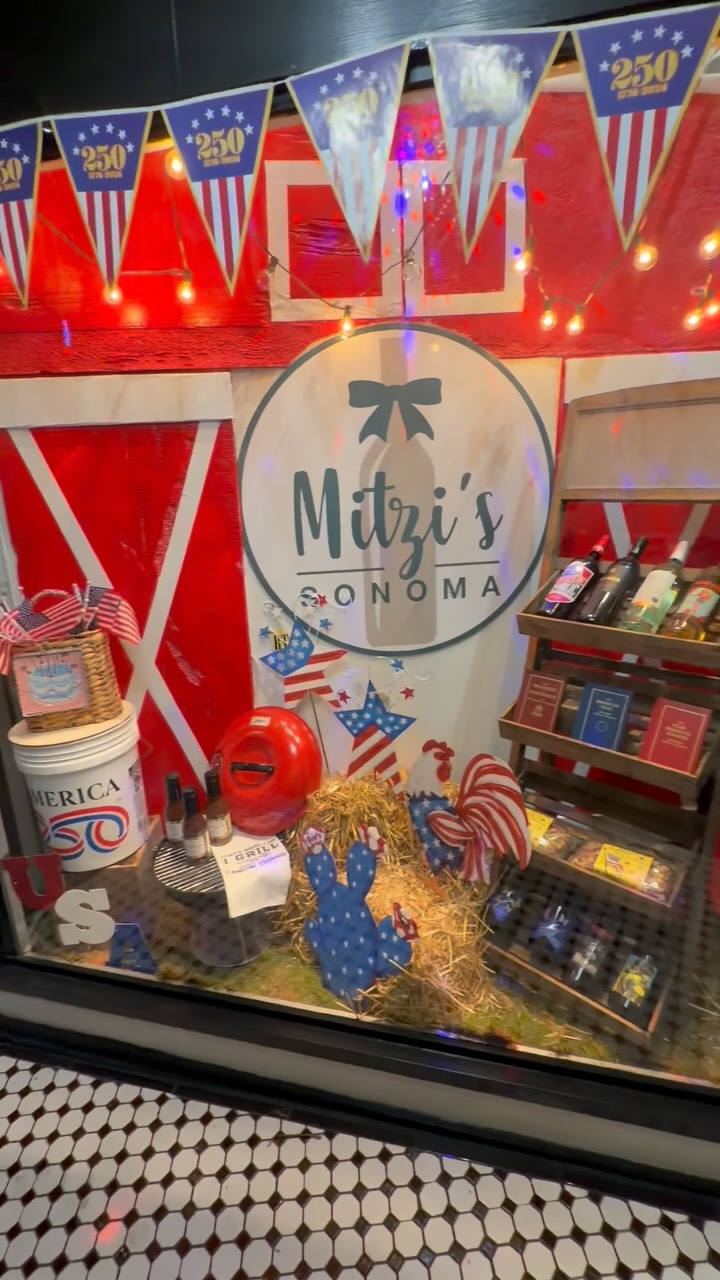 ❤️🤍💙AMERICA TURNS 250💙❤️🤍❤️a little window refresh in preparation for America’s birthday. Come see us for your party needs or shop online at MITZISSONOMA.COM