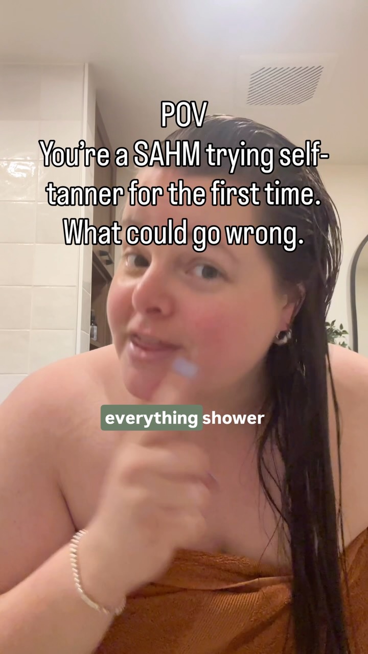 I impulse bought self-tanning lotion during Amazon Prime Days as an attempt at self-care this summer as a SAHM.
Of course, I decided a morning filled with appointments was the right time to try it for the first time. Tell me, do you think this ends well or is this about to be a horror show? Drop your prediction below while I wait for the results. 🤸🏻♀️🔥