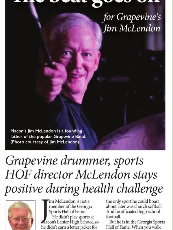 The beat goes on… and we’re mighty thankful for that. 🥁💜🍇🙏
Our Grapevine family is so grateful to our dear friend Ed Grisamore and everyone at the Macon Reporter for this beautiful story celebrating our own Jim McLendon.
For nearly 40 years, Jim has been the heartbeat of The Grapevine Band. His steady groove, calm leadership, tireless work behind the scenes, and unwavering friendship have carried us through thousands of weddings, parties, dances, and unforgettable nights. Simply put… there wouldn’t be a Grapevine without Jim.
We’re thankful that Jim is making steady progress on his road to recovery, and we know so many of you have been lifting him up with your prayers, cards, calls, and kind words. They have meant the world to him and to all of us.
Please take a few minutes to read Ed’s wonderful article. It perfectly captures the man we’ve been blessed to call our drummer, our bandmate, and our friend.
We love you, Jim. 💜The beat goes on… and we can’t wait to hear you count us off again.
🍇🎶