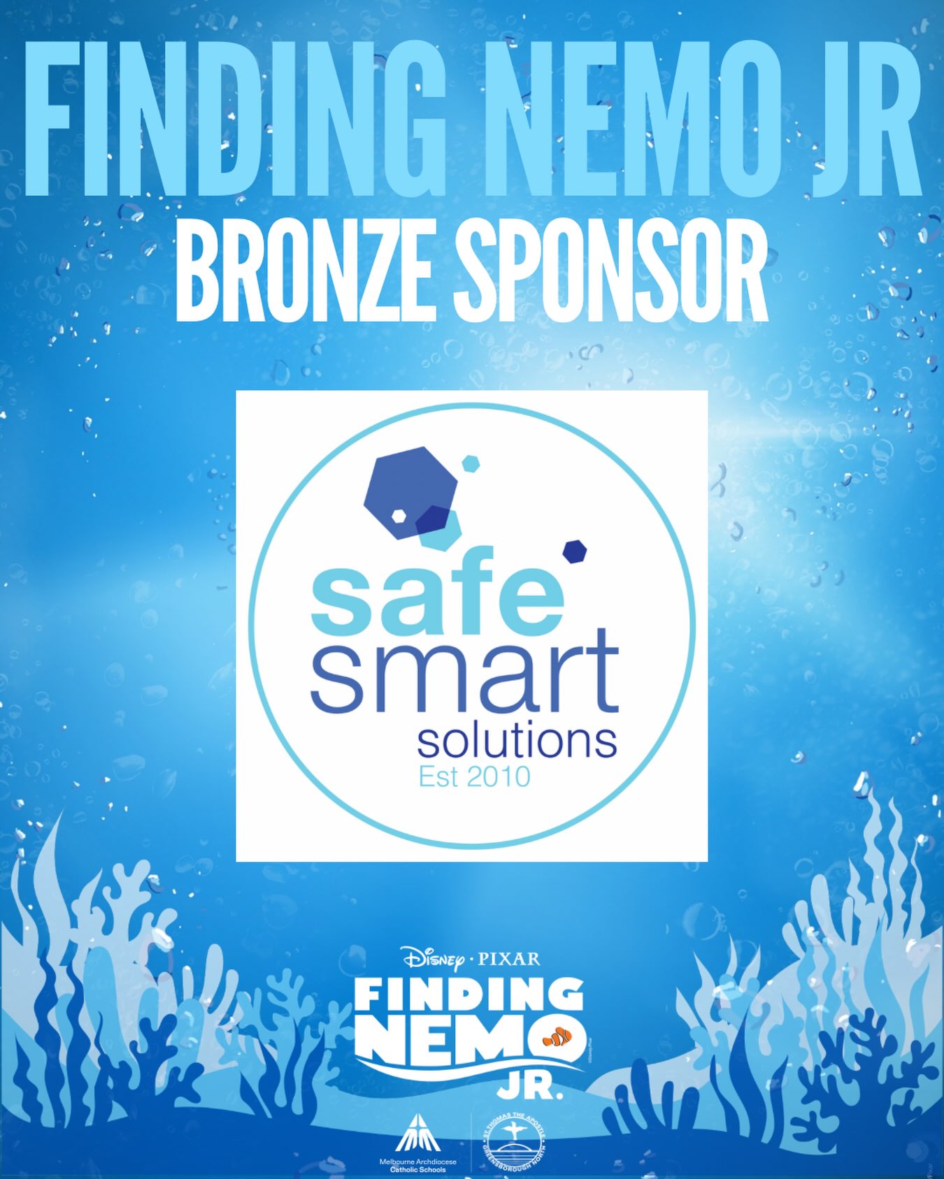 We would like to sincerely thank SafeSmart Solutions for their generous support of our production. Their support helps contribute to the successful running of the event.
SafeSmart Solutions provides workplace health and safety services designed to help businesses create safer and more compliant working environments.They provide workplace health and safety support, helping businesses operate safely and meet industry standards.
We are incredibly grateful for their support and truly appreciate their contribution to our school community.
🖥️: https://safesmartsolutions.com.au
📧: martin@safesmartsolutions.com.au
📞: 0429 388 989
#sponsorship #thearts #production #findingnemo