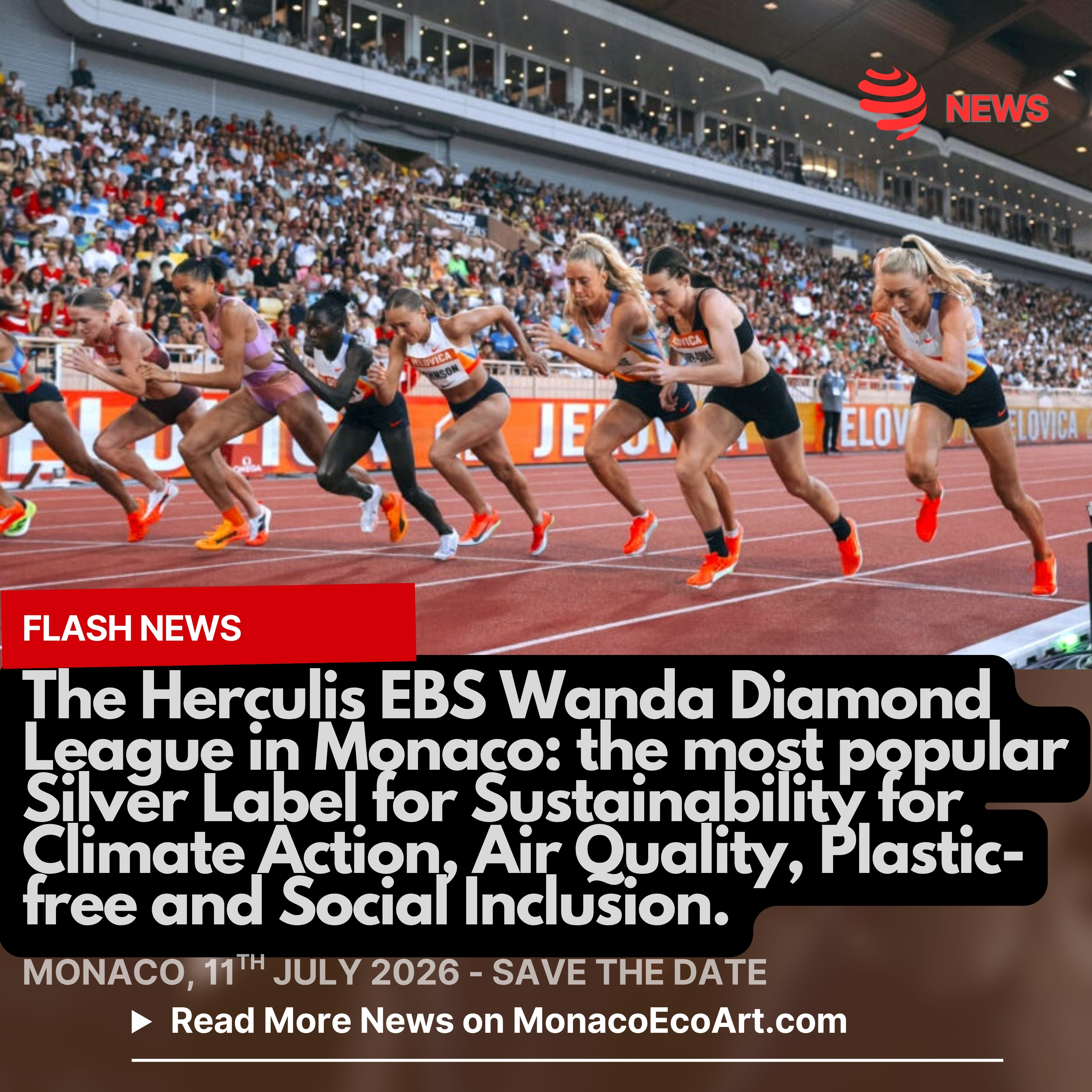 @mo.eco_art MonacoEcoArt.com #flash #latest #international #sport #challenge #monaco #footprint 🇲🇨 🤸♂️♻️ The Herculis EBS Wanda Diamond League in Monaco is coming back to the Principality on the 10th July 2026: the #meeting, which will bring together the biggest stars of world #athletics on Friday the 10th July at the Louis-II Stadium with a focus on #sustainable #event management linked to the #values of #sport 💪🔋The one-evening event holds a Silver Level Label for Sustainability recognition under the World Athletics for a Better World Standard, developing in close cooperation with Prince’s Government Mission for Energy Transition, with special regard to the overhall sport event carbon footprint, notably: 1. Climate and Carbon: conducting in-depth carbon footprint assessments of the event and making systematic operational adjustments; 2. Local Environment and Air Quality: minimising localised #pollution and optimising #waste management; 3. Sustainable Production & Leadership: engaging energy transition #advisory boards to drive green procurement and event delivery; 4. Equality, Diversity, and Accessibility: promoting inclusive practices for athletes, staff, and volunteers ♻️Moreover, water fountains are scattered throughout the area to limit single-use plastics, the event staff is generally housed nearby the Stadium in order to eliminate vehicle emissions, while the warm-up tracks are located directly opposite the place of competition for high walkability: the Stade Louis II is a pioneer sport facility in broadcasting real-time air quality data for both athletes and spectators ℹ️ https://monaco.diamondleague.com/en 📸 © @meetingherculis @stadelouis @gvt_monaco - Layout and Contents by: © MonacoEcoArt.com