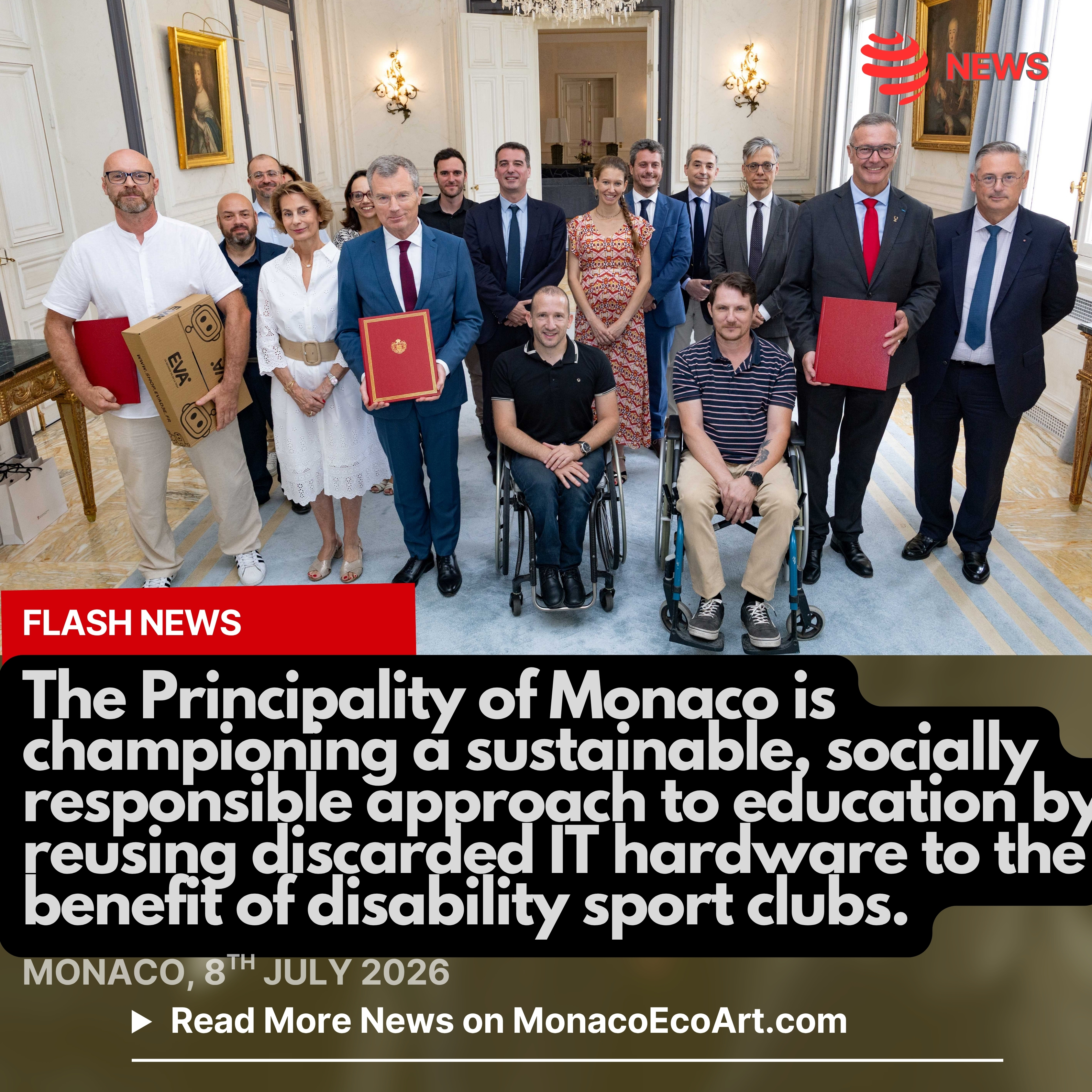 @mo.eco_art MonacoEcoArt.com #flash #computer #circulareconomy #weee #monaco 🇲🇨 ♻️ 📲👨💻👩💻 8th July 2026 - The Principality of Monaco is championing a #sustainable, socially #responsible approach to #education by refurbishing and redistributing retired teachers' computers: rather than #discarding replaced IT hardware, the Prince’s Government is prioritising #responsible #reuse, following up a prior scheme that gave a second life to students' devices, this phase diverts over 650 #laptops and tablets from landfills to support disability sports clubs and #digital #inclusion initiatives ♻️🔋Grounded on the win-win #ExtendedMonaco digital #transition programme, which has provided students with loaned devices and introduced coding from nursery school, the Principality is tackling digital inequality head-on 🌐 A landmark three-way #partnership has been established to give decommissioned school technology a #secondlife, by combining digital transition with social #inclusion, the Monegasque State, EVA Technology Company (whose activity promotes the professional integration of people who have been removed from employment), and @CROS Provence-Alpes-Côte d'Azur are digitally #empowering disabled sports clubs across the region, donating them 38% of the equipment collected 📤📥 Monaco’s digital renewal programme focuses on social #equity and environmental #sustainability: by giving refurbished IT equipment a "second life," the Prince’s Government is: 1. Reducing Waste: Diverting thousands of devices from landfills, which saves tonnes of #greenhouse gas emissions; 2. Bridging the Divide: donating formerly used school computers and #tablets to beneficiaries and local associations, while maximising usefulness; 3. Promoting Education: ensuring that students and educators have the necessary tools to navigate an increasingly connected world 📸 © Direction de la Communication @gvt_monaco - Layout and Contents by: © MonacoEcoArt.com
