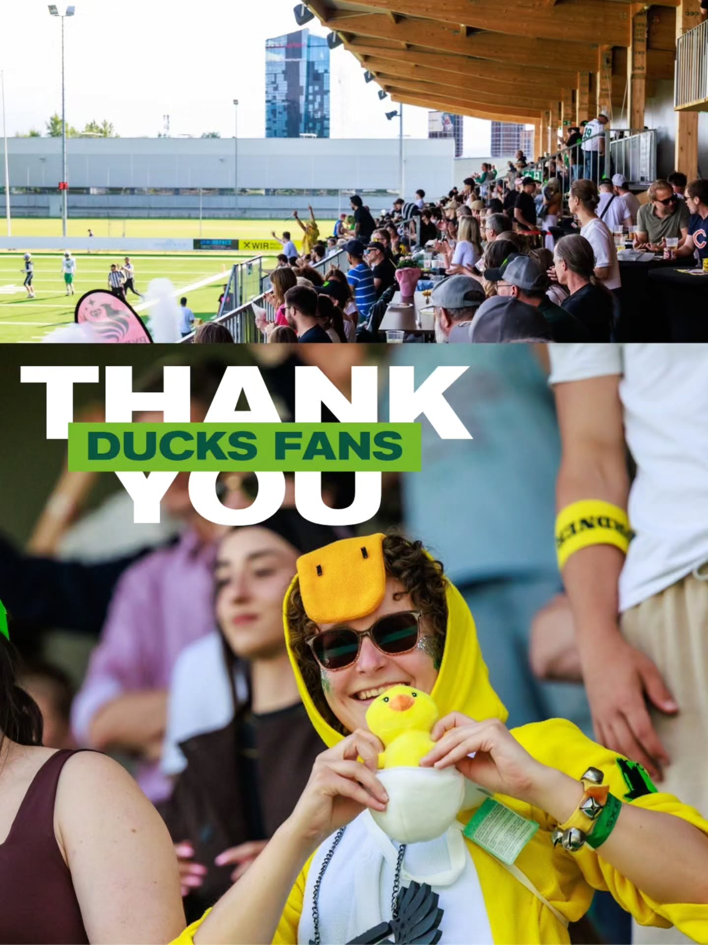 Nachdem unsere AFL-Season 2026 zu Ende gegangen ist, möchten wir der gesamten #DucksFamily DANKE sagen! 🦆😍
Auch wenn sportlich noch Luft nach oben bleibt, die Stimmung auf der Tribüne war absolute Spitzenklasse und hat jeden Spieltag einzigartig gemacht.
Aber nach der Saison ist ja bekanntlich vor der Saison:
Lasst uns unsere @salzburgducksladies tatkräftig im Titelrennen um den Ladies Bowl XXVII unterstützen - sie haben sich zurecht für das Finale qualifiziert, das direkt vor dem Austrian Bowl stattfindet! 🏆🏈
Und auch die @salzburgducksjugend ist schon in die Season 2026 gestartet!
#EntenFliegenZusammen
📸 wie immer von @stefan_pdyl - Danke auch an dich für ein weiteres tolles Jahr!