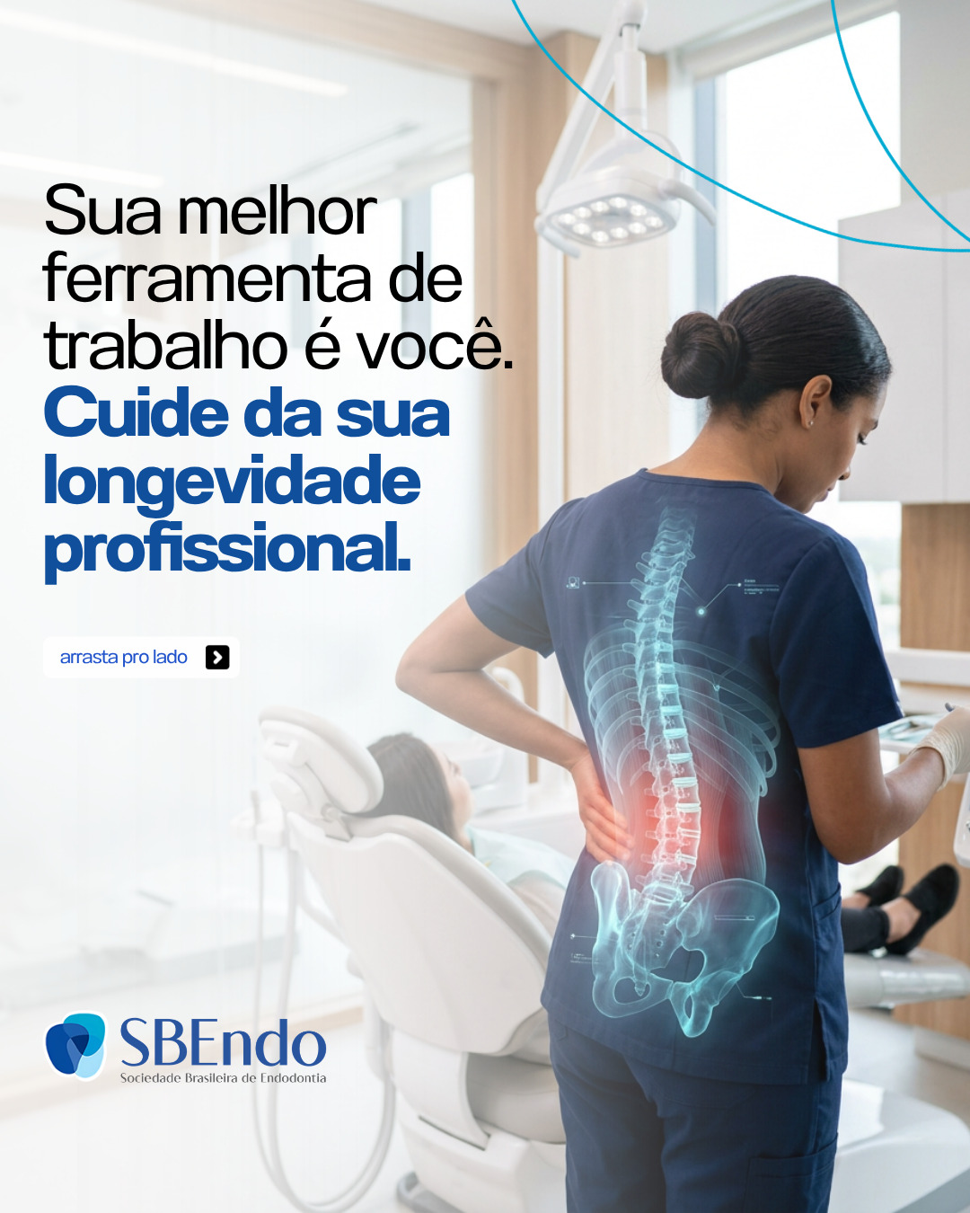 Sua carreira depende da sua saúde.
A Endodontia é uma especialidade de alta performance. Horas de concentração e movimentos precisos exigem muito do corpo do especialista, a ergonomia protege o que você levou anos para construir.
Trabalhar com equipamentos que eliminam o peso dos cabos e oferecem um equilíbrio perfeito na mão reduz significativamente a fadiga muscular e o estresse articular ao final do dia. Quando o profissional está confortável, a precisão aumenta e o atendimento flui com mais naturalidade.
A ciência da ergonomia aplicada ao consultório mostra que a redução de ruídos e vibrações também impacta positivamente na experiência do paciente, criando um ambiente de maior tranquilidade. Cuidar de você é o primeiro passo para cuidar bem de quem confia no seu trabalho.
Conteúdo científico apoiado pela Morita, parceira da SBEndo na defesa da Endodontia baseada em evidências.
📚 Referências nos stories e comentários.
#SBEndo #Endodontia #Ergonomia #SaúdeDoEndodontista #EndodontiaDeExcelência #Morita #ConfieNaEndodontia