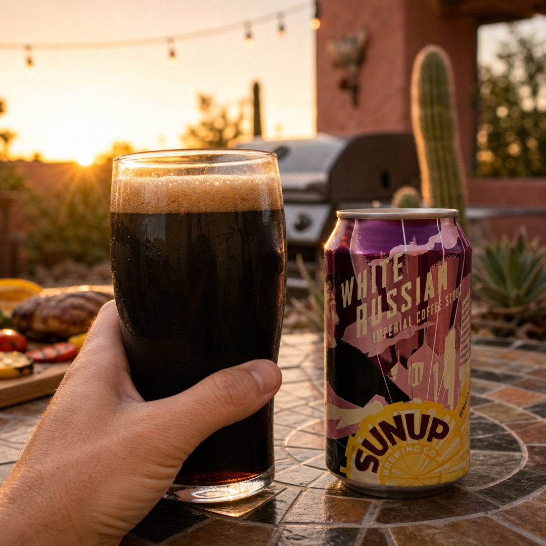 Some beers taste like they were made here. This one doesn’t need to say it twice.
White Russian Imperial Coffee Stout brings genuine White Russian coffee, a roasty cocoa finish, and that slow, steady body that fits right in with Phoenix food that’s got some depth to it. Think late dinner, real conversation, and a beer that holds its ground.
#SunUpBrewing #ArizonaCraftBeer #PhoenixBeer #CoffeeStout #DrinkLocal #WhiteRussianImperialCoffeeStout #WhiteRussianStout
