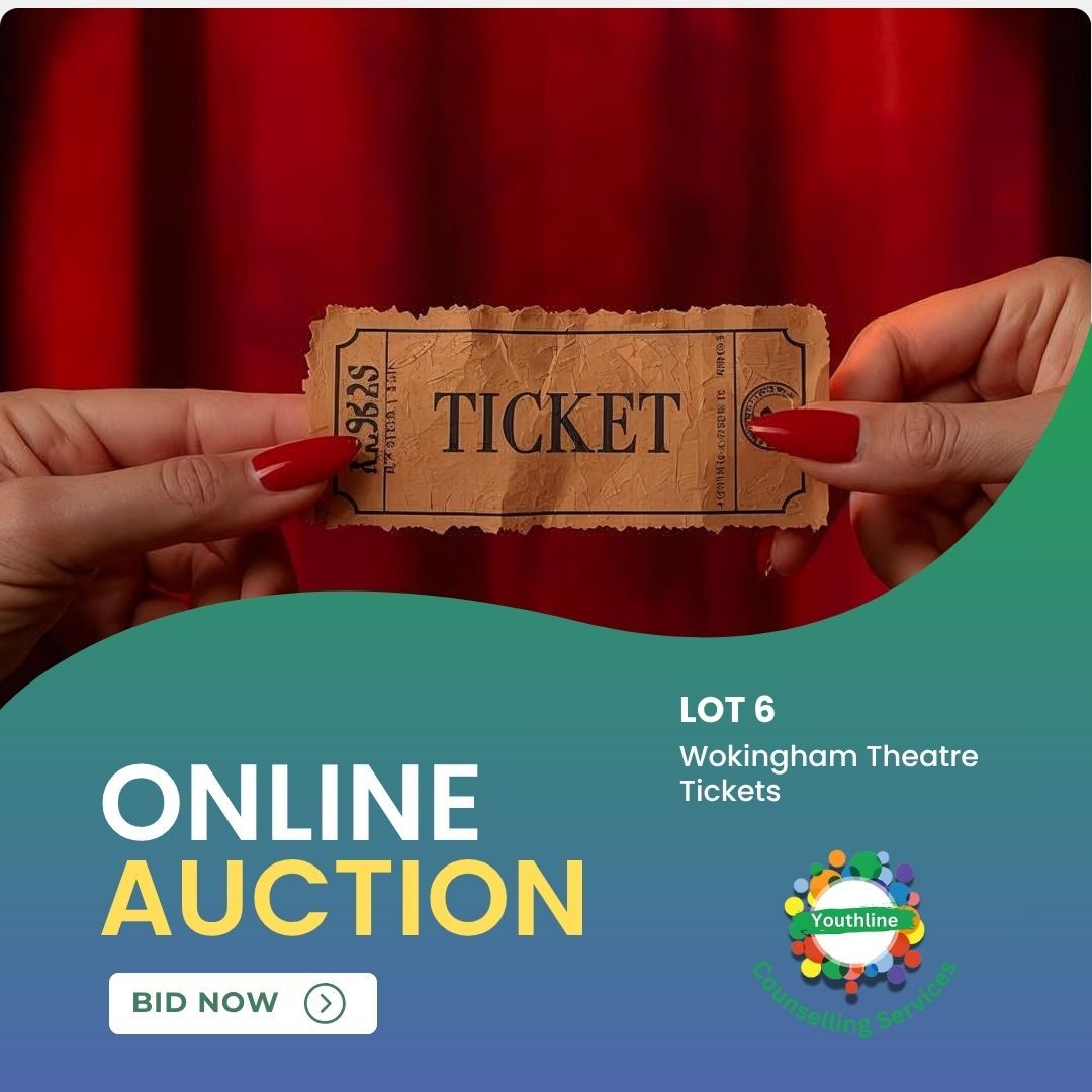🎉 Silent Auction – Lot 6
Two Tickets to a Wokingham Theatre Production
Enjoy a fantastic evening of live entertainment with two tickets to a Wokingham Theatre produced performance of your choice.
Whether you love comedy, drama or musicals, this is a wonderful opportunity to experience local theatre at its best.
Voucher valid until March 2027.
A huge thank you to Wokingham Theatre for generously donating this prize in support of Youthline.
click on link in our bio to make a bid
#theatreauction #tickets #onlineauction