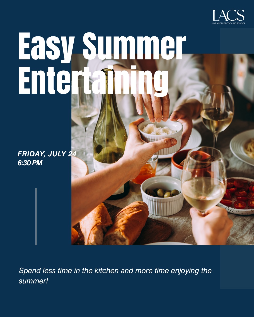 Summer entertaining starts here โ๏ธ๐ด
Join us on Friday, July 24 at 6:30 PM for Easy Summer Entertaining and learn to create fresh, delicious dishes perfect for picnics, pool parties, beach days, and backyard gatherings. Youโll leave with versatile recipes and practical tips for effortless summer hosting.
Reserve your spot today!
#losangelescookingschool #cookingschool #summercooking #foodie #foodieLA